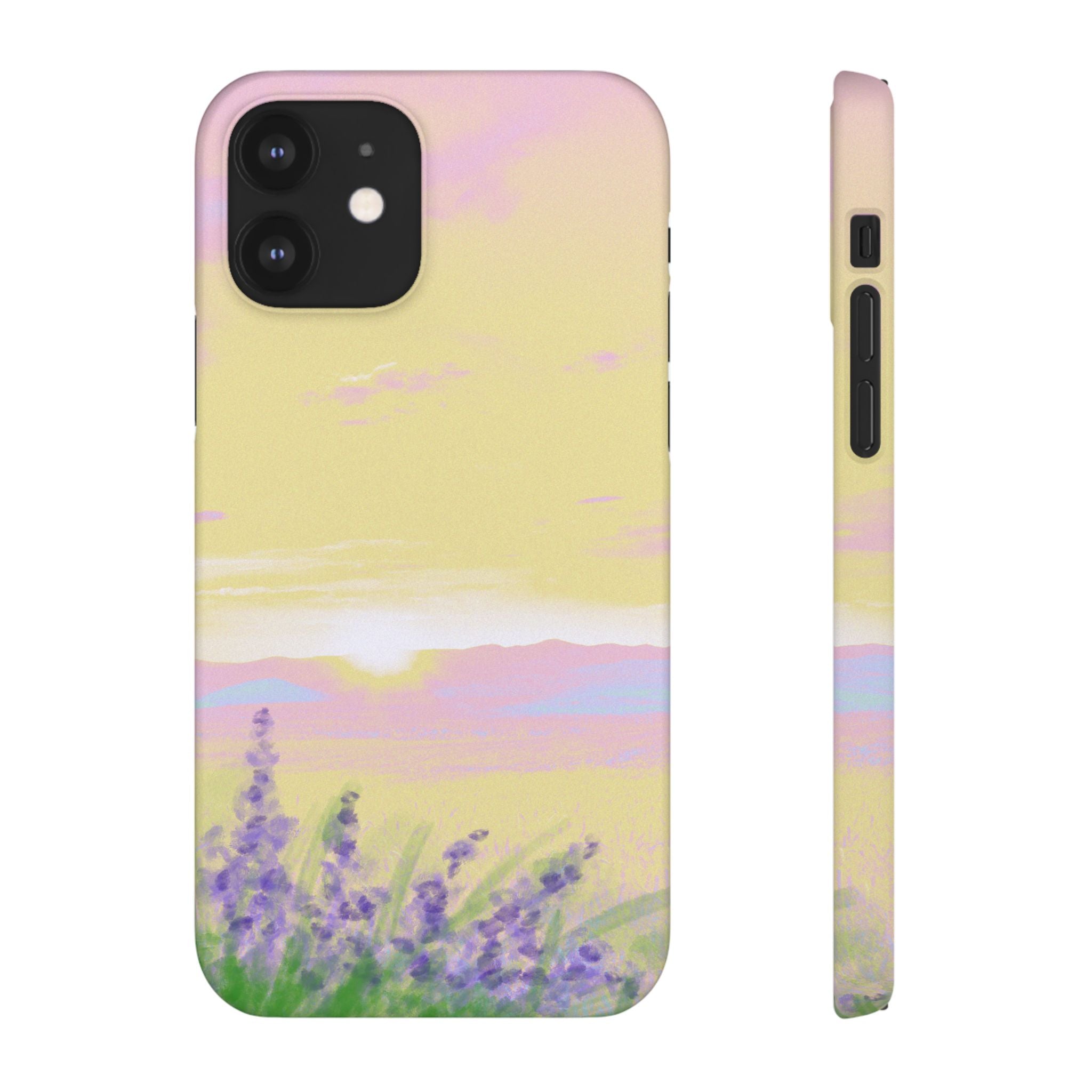 Pastel Lavender Field Phone Case — Sunset Sky Snap Case