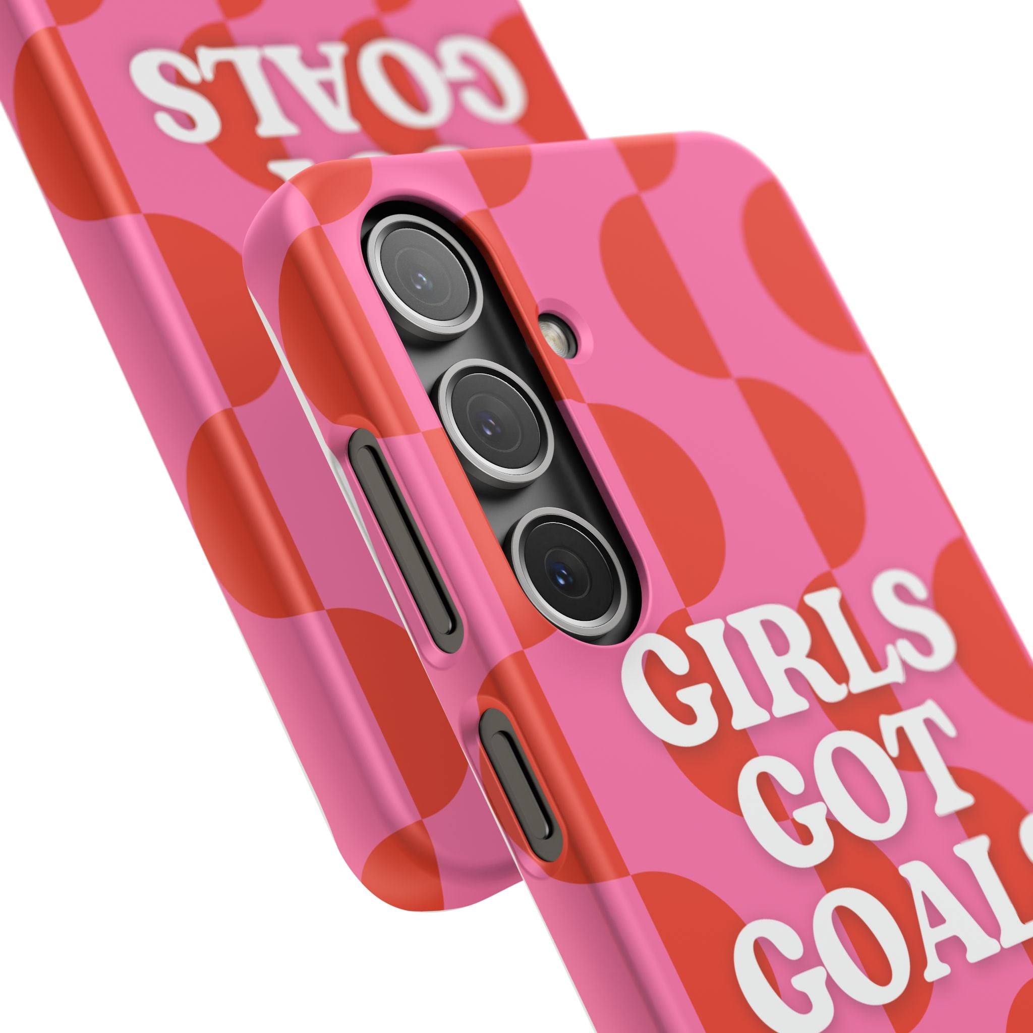 Girls Got Goals Phone Case - Retro Pink Red Motivational Snap Case