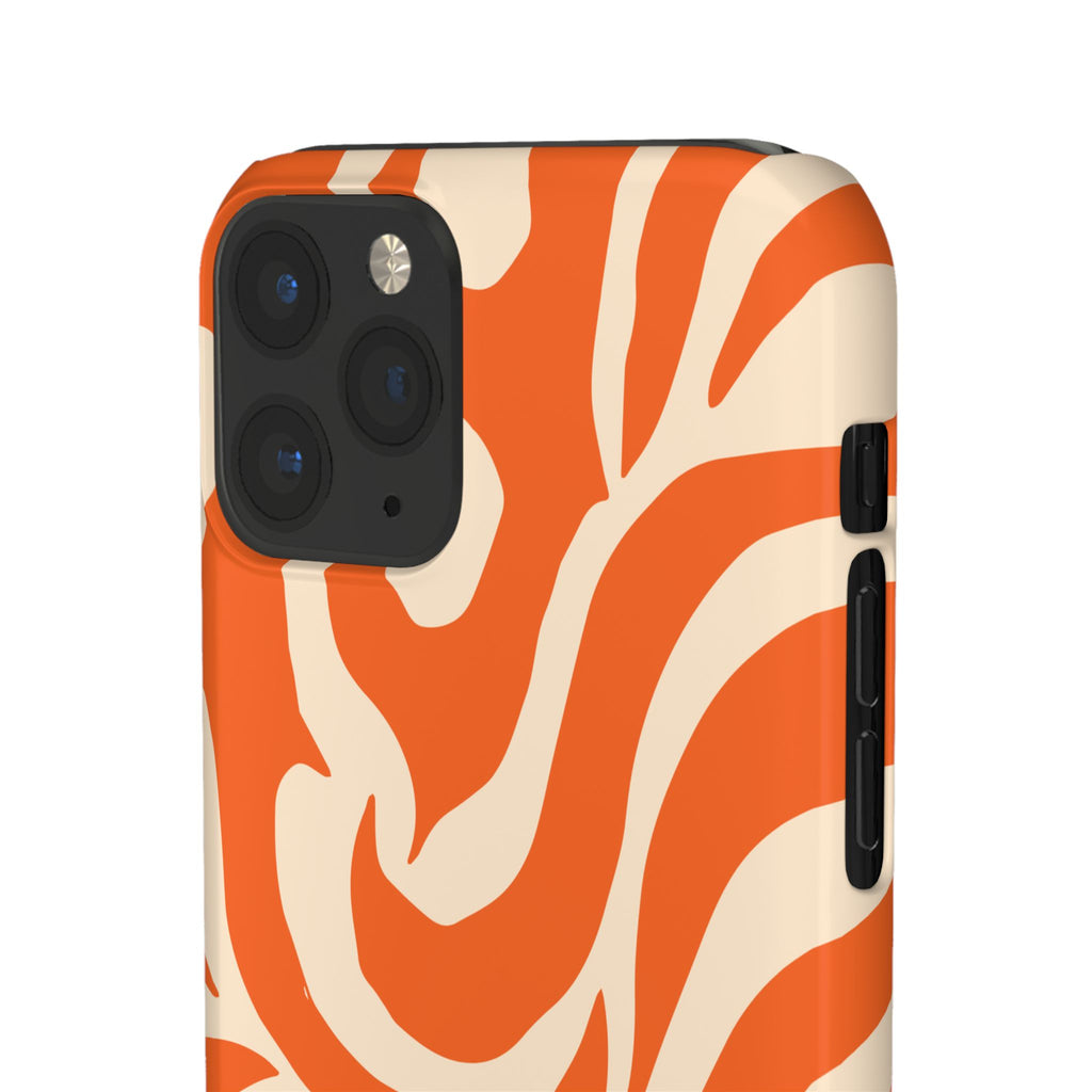 Orange Swirl Phone Case — Retro Abstract iPhone Snap Case