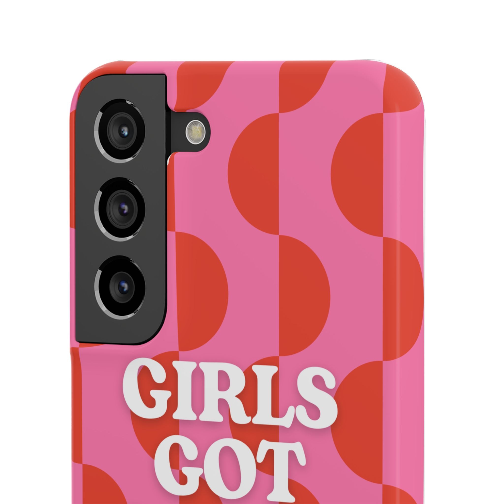 Girls Got Goals Phone Case - Retro Pink Red Motivational Snap Case