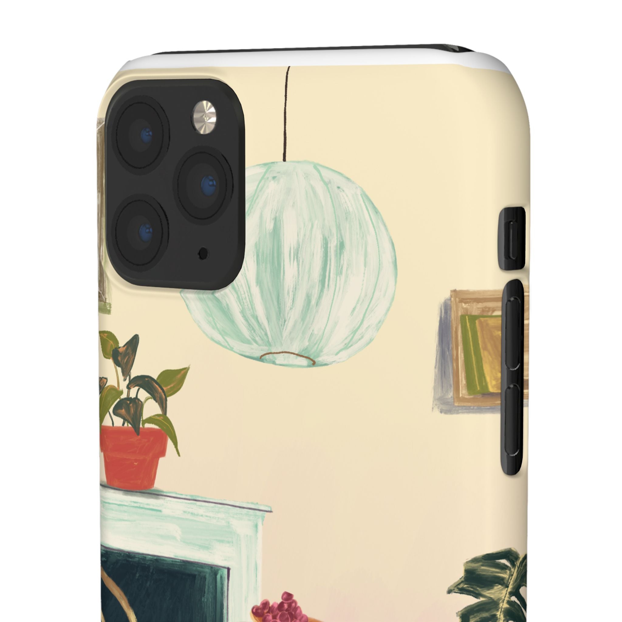 Vintage Bistro Phone Case — Cozy Cafe Interior Illustration Snap Case