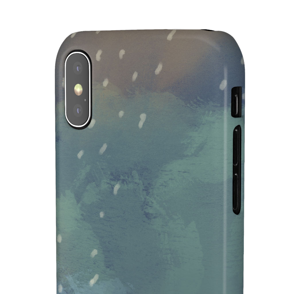 Artistic Rainfall Phone Case – Woman with Umbrella Design