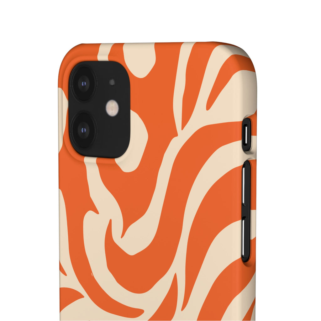 Orange Swirl Phone Case — Retro Abstract iPhone Snap Case
