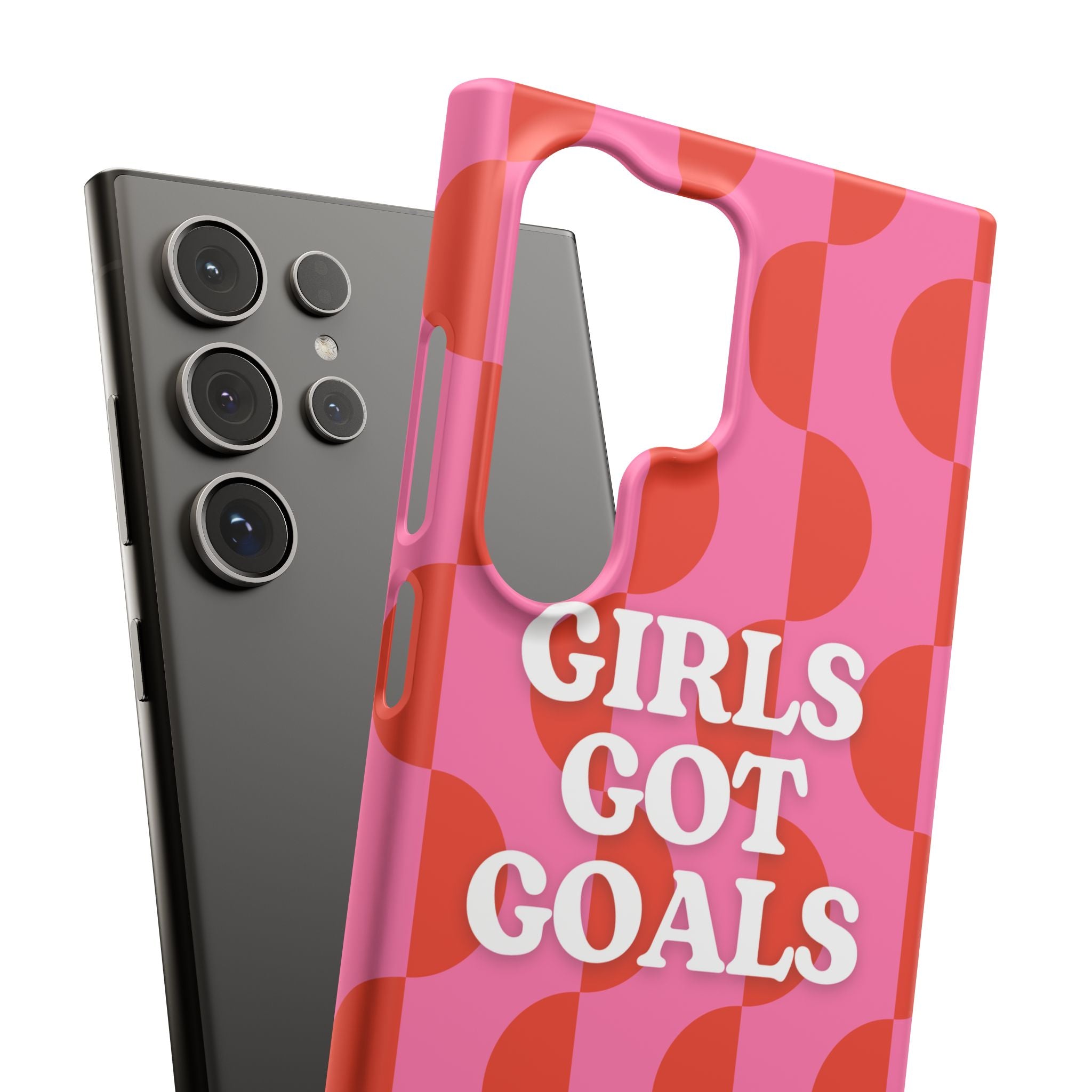 Girls Got Goals Phone Case - Retro Pink Red Motivational Snap Case