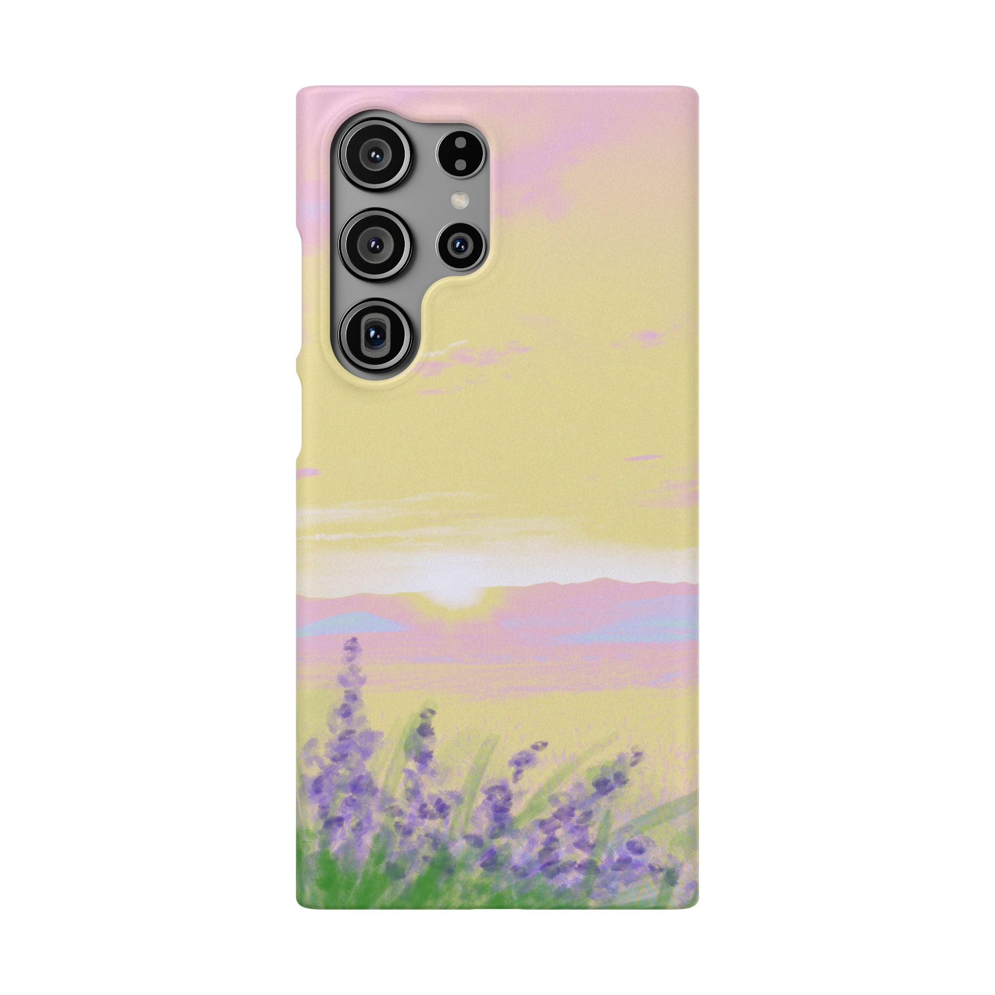 Pastel Lavender Field Phone Case — Sunset Sky Snap Case