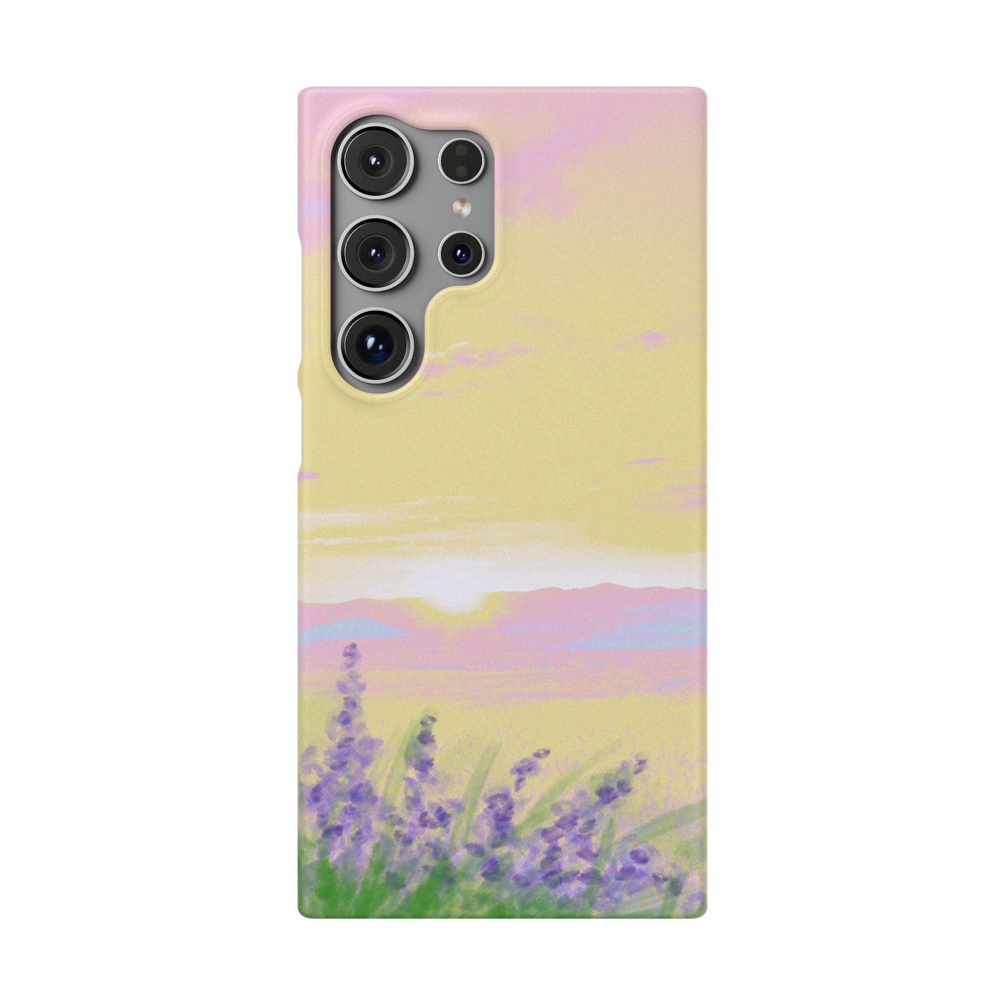 Pastel Lavender Field Phone Case — Sunset Sky Snap Case