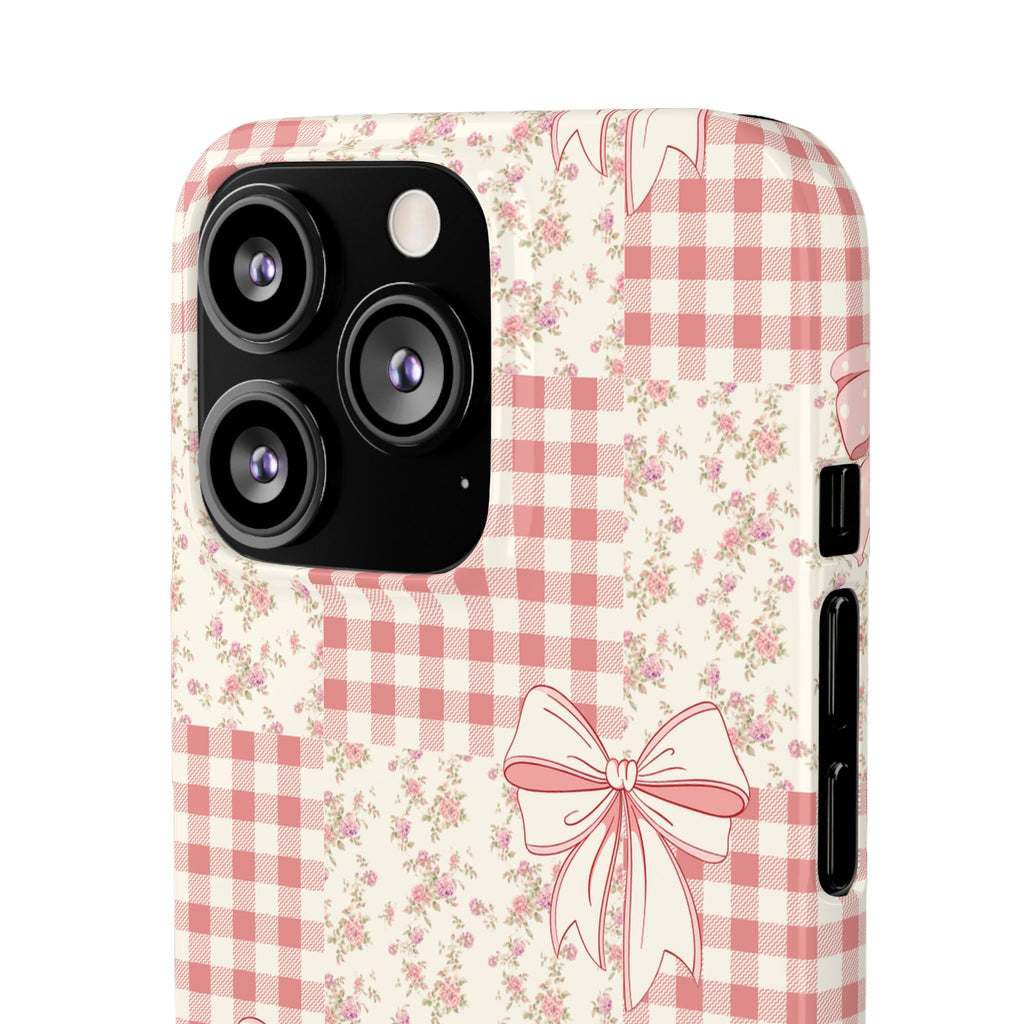 Pink Bow Patchwork Case