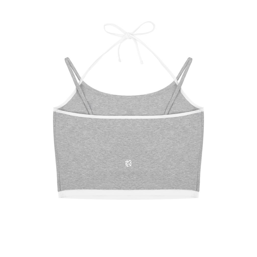 Contrast Binding Halter Tank Top