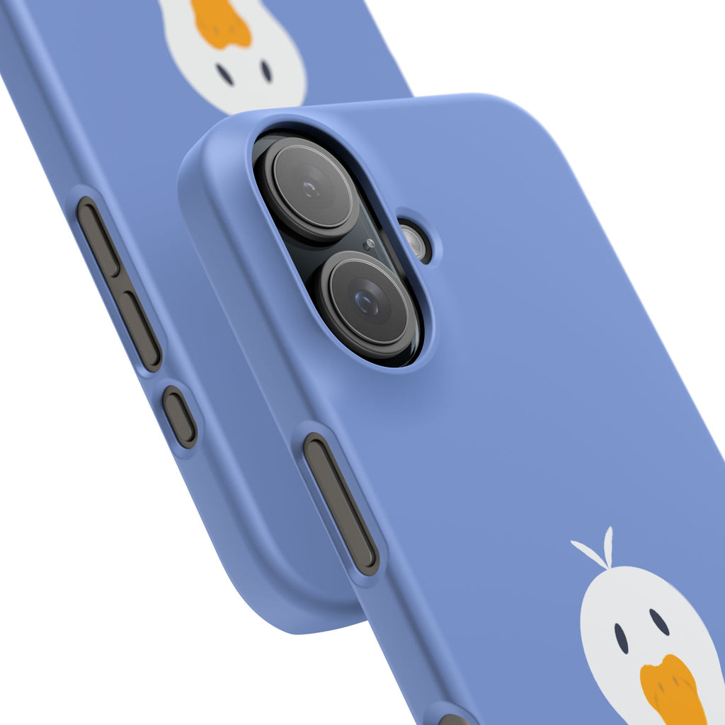 Cute Goose Phone Case – Blue Snap Phone Cover with Whimsical Bird Design