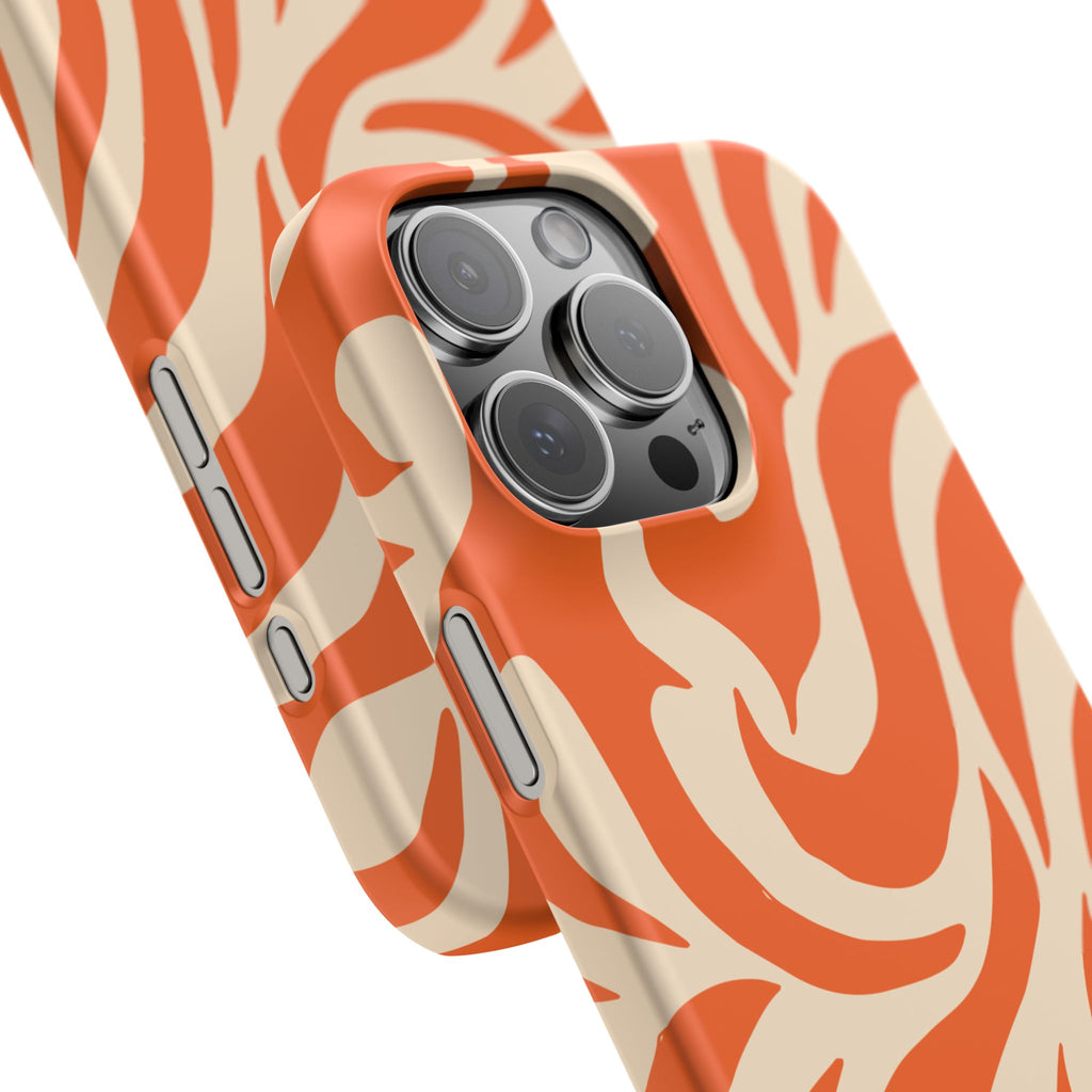 Orange Swirl Phone Case — Retro Abstract iPhone Snap Case