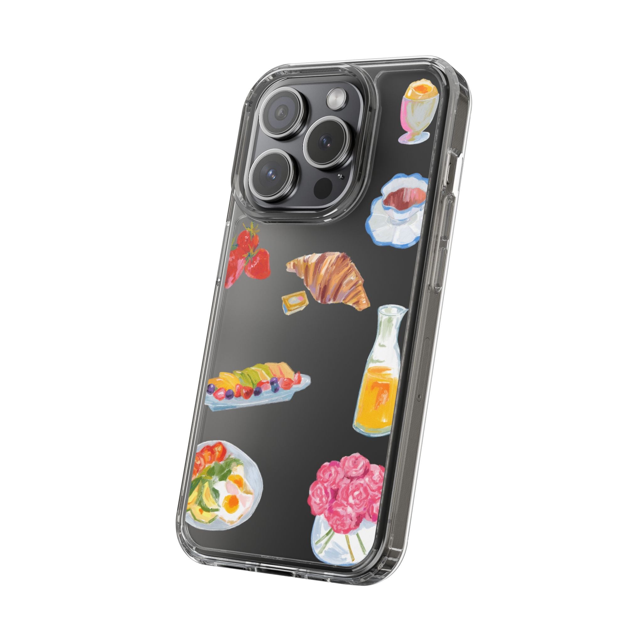 Clear Phone Case — Breakfast Pastries & Brunch Icons Clear Case