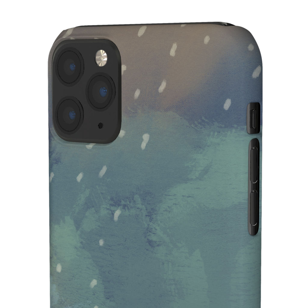 Artistic Rainfall Phone Case – Woman with Umbrella Design