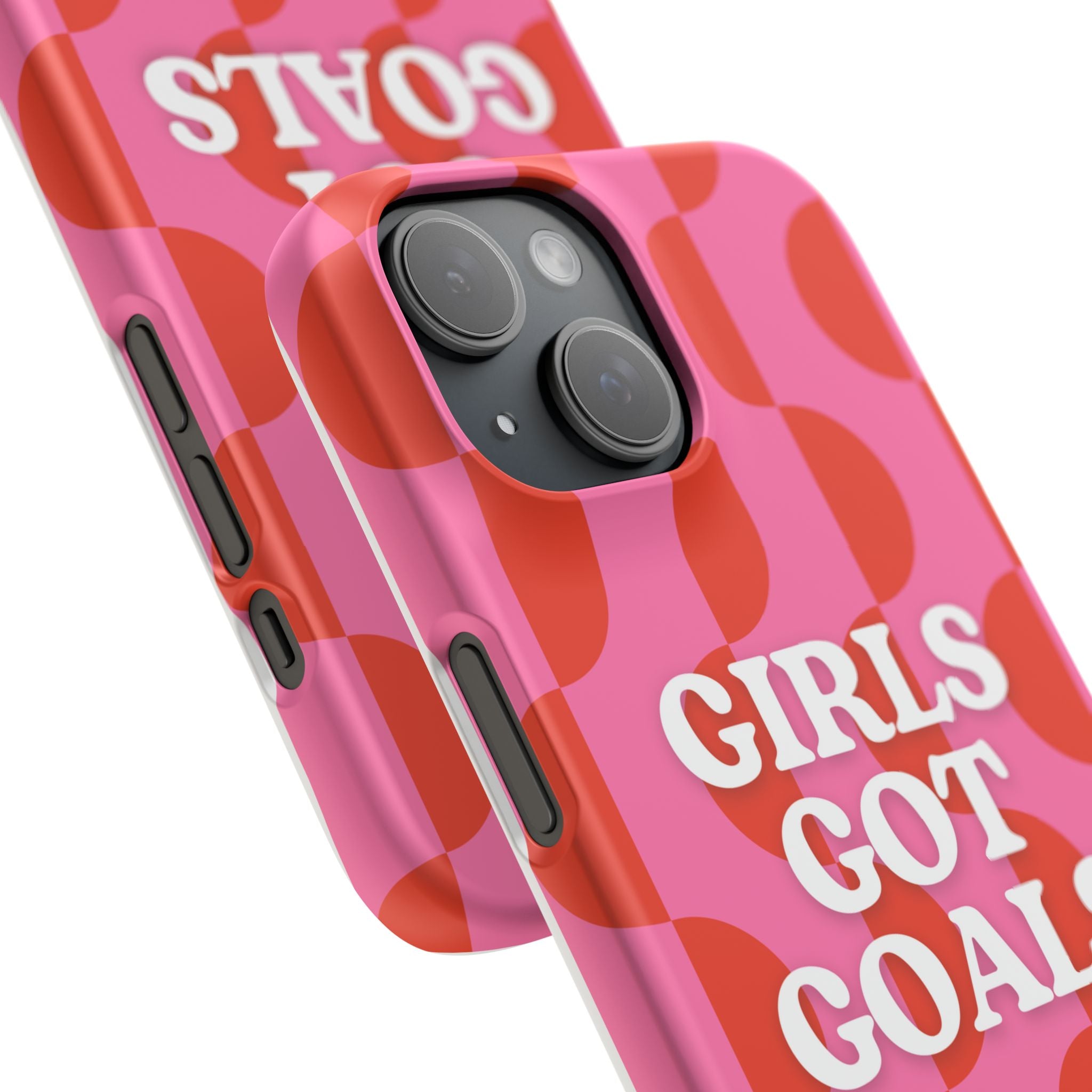 Girls Got Goals Phone Case - Retro Pink Red Motivational Snap Case