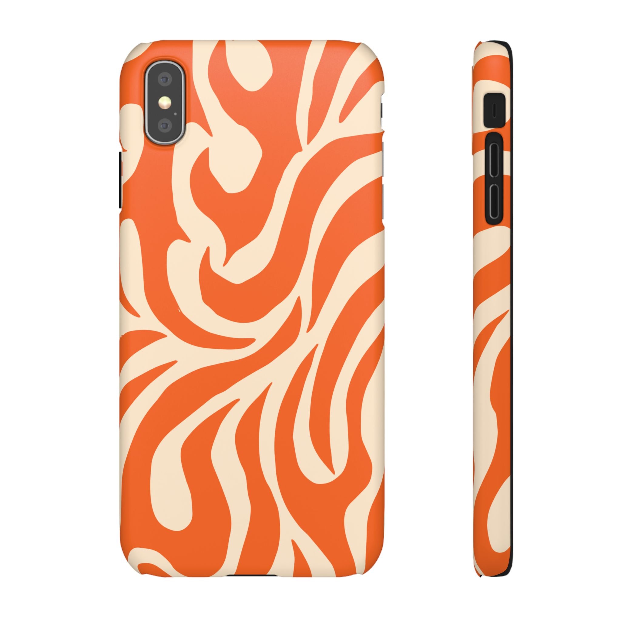 Orange Swirl Phone Case — Retro Abstract iPhone Snap Case