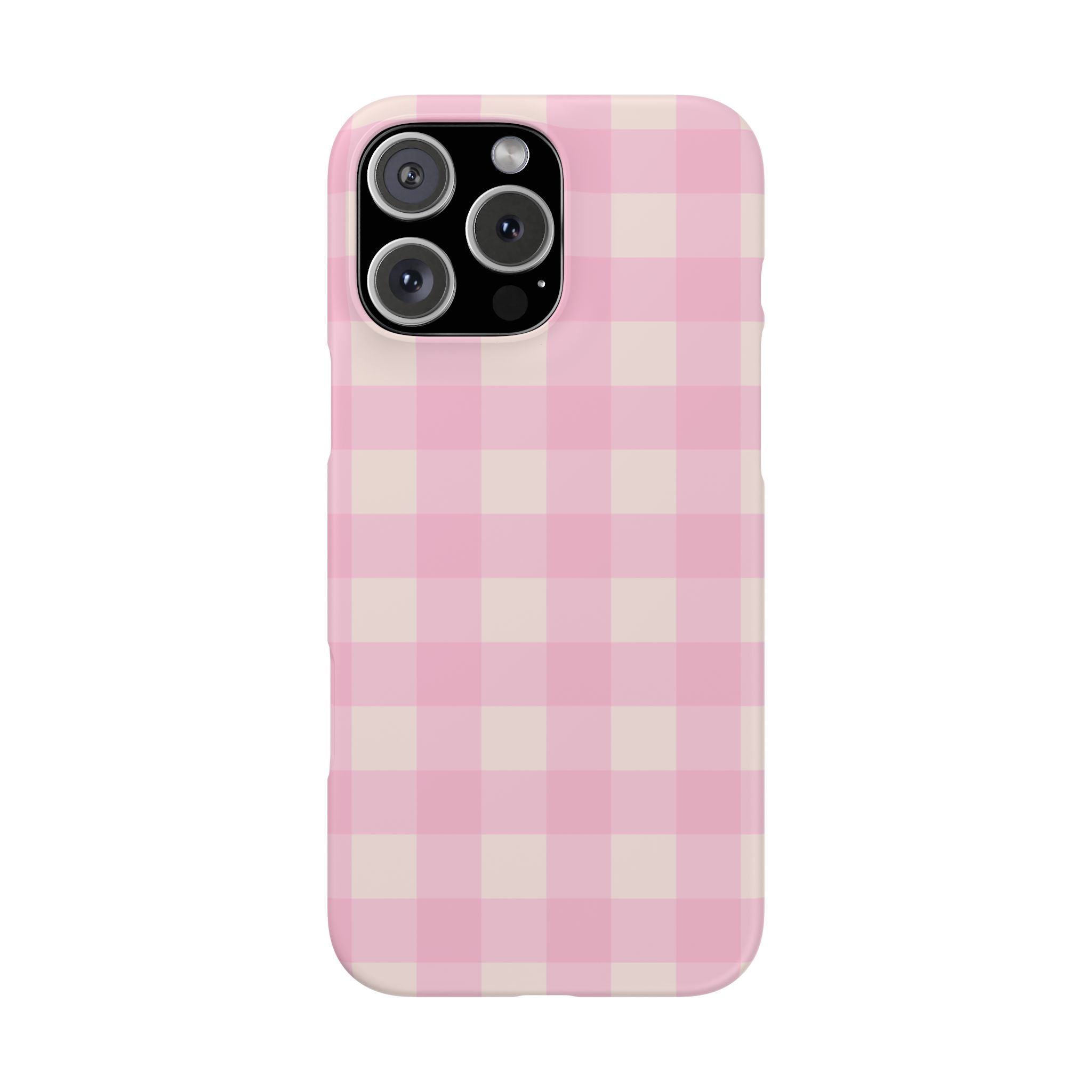 Pink Gingham Snap Phone Case - Cute Pastel Checkered iPhone Cover