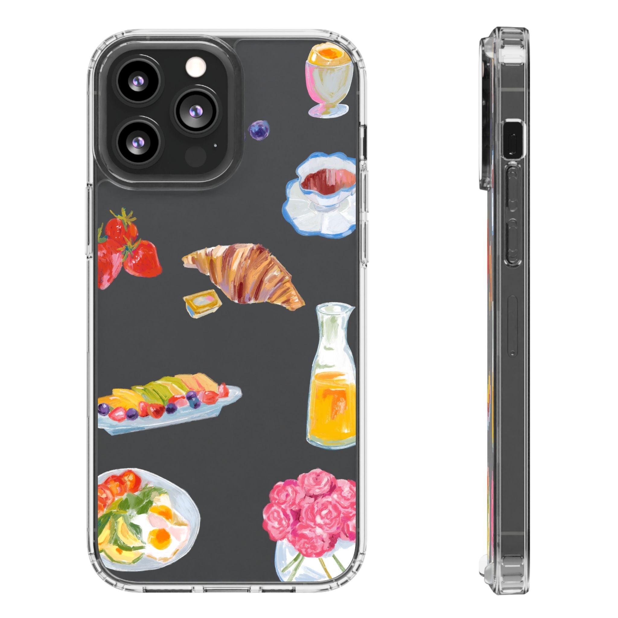 Clear Phone Case — Breakfast Pastries & Brunch Icons Clear Case