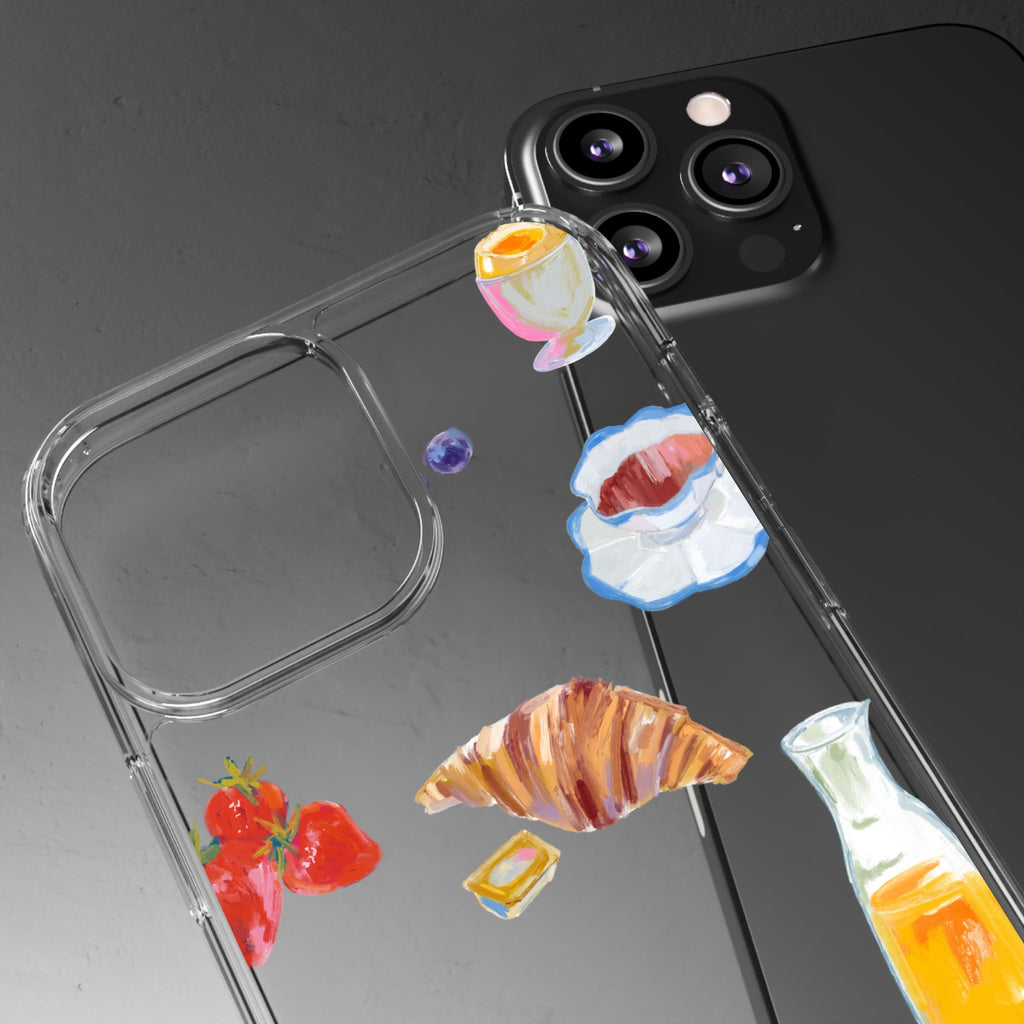 Clear Phone Case — Breakfast Pastries & Brunch Icons Clear Case