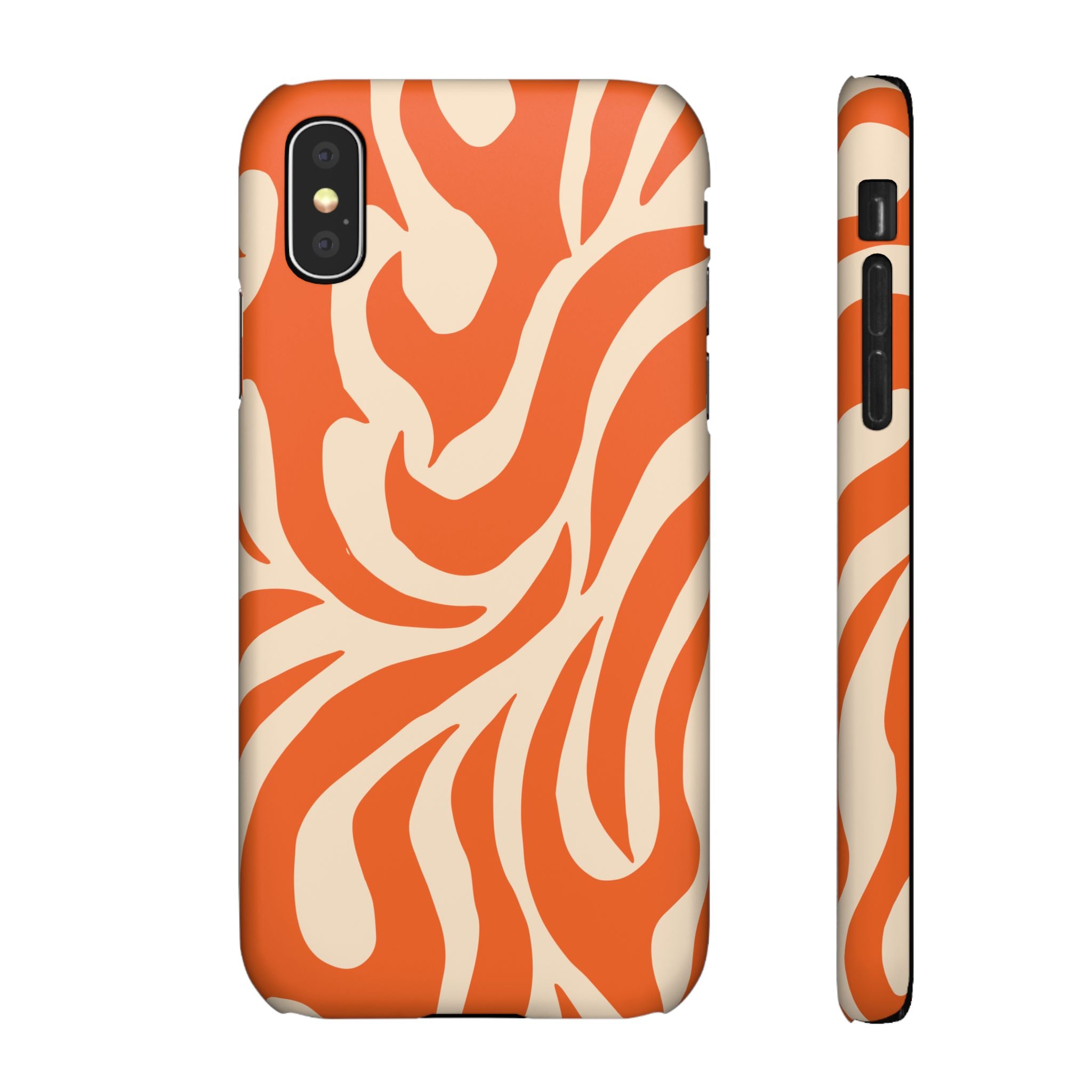 Orange Swirl Phone Case — Retro Abstract iPhone Snap Case