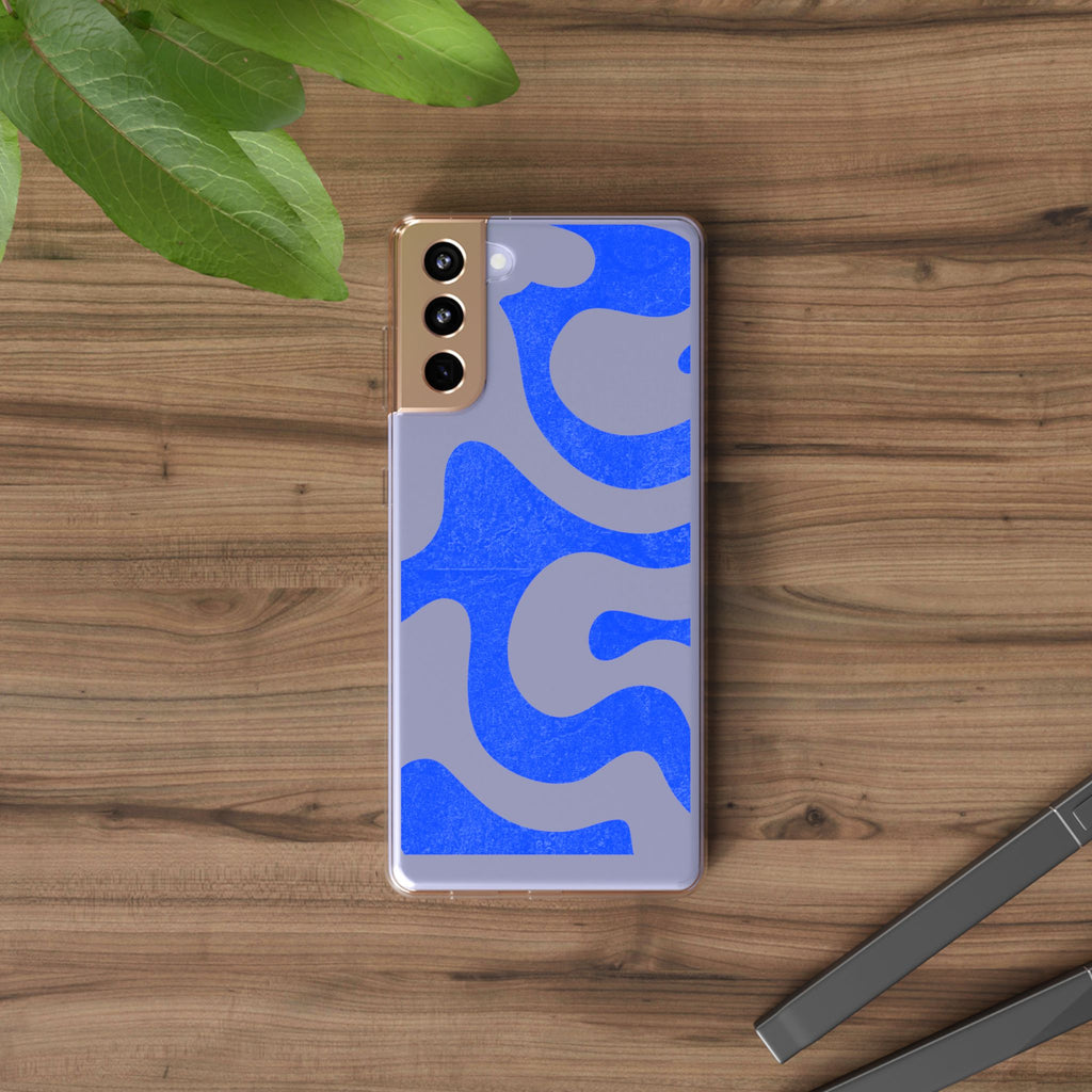 Copy of Abstract Blue Wave Clear Phone Case