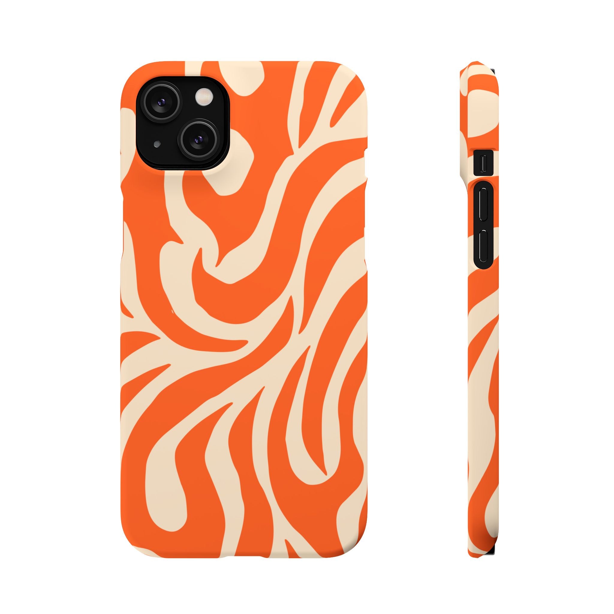 Orange Swirl Phone Case — Retro Abstract iPhone Snap Case