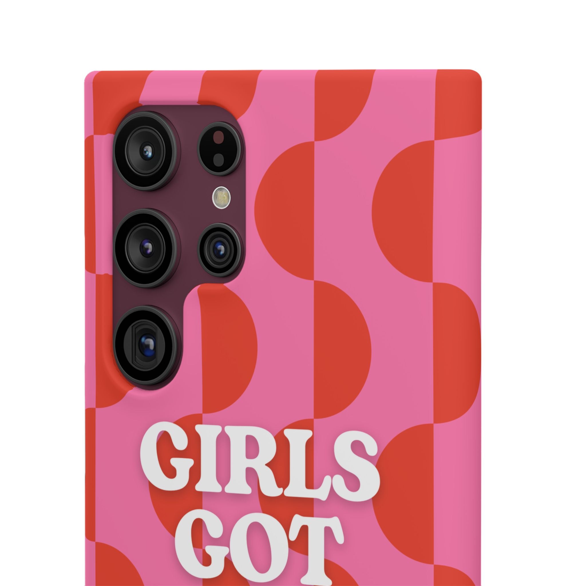 Girls Got Goals Phone Case - Retro Pink Red Motivational Snap Case