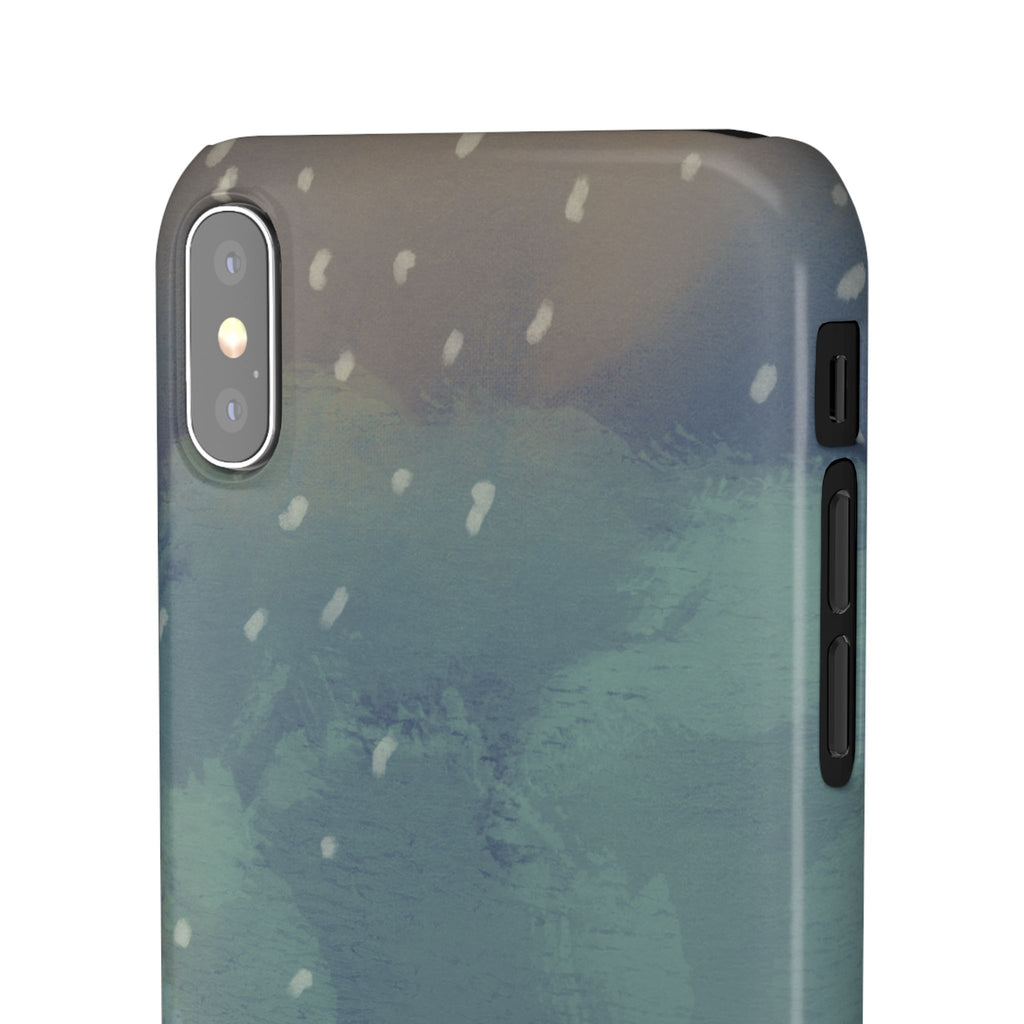 Artistic Rainfall Phone Case – Woman with Umbrella Design