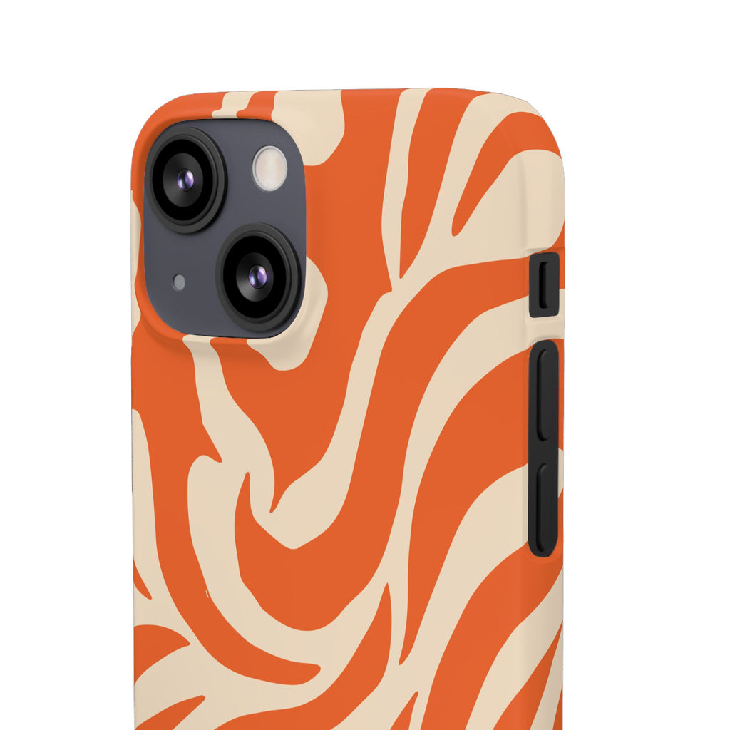 Orange Swirl Phone Case — Retro Abstract iPhone Snap Case