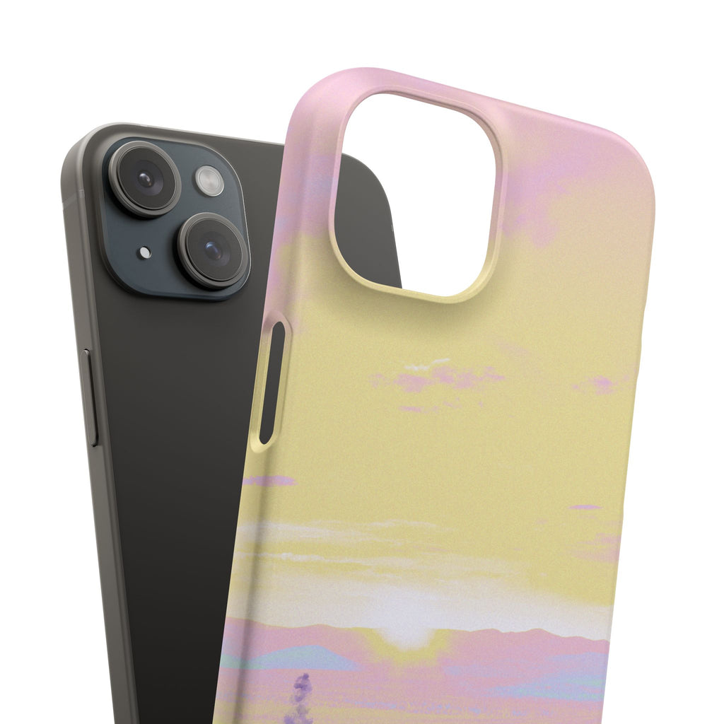 Pastel Lavender Field Phone Case — Sunset Sky Snap Case