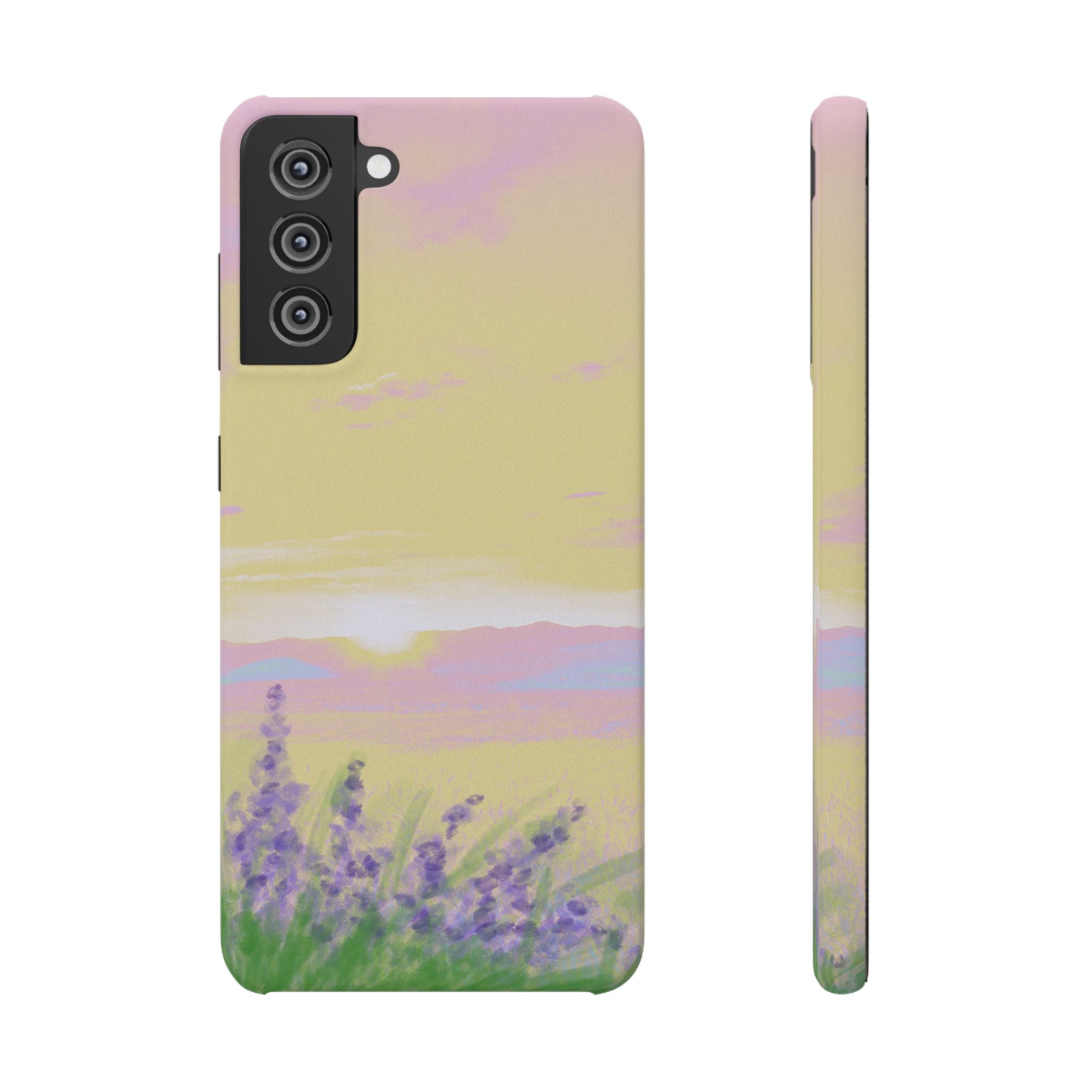 Pastel Lavender Field Phone Case — Sunset Sky Snap Case