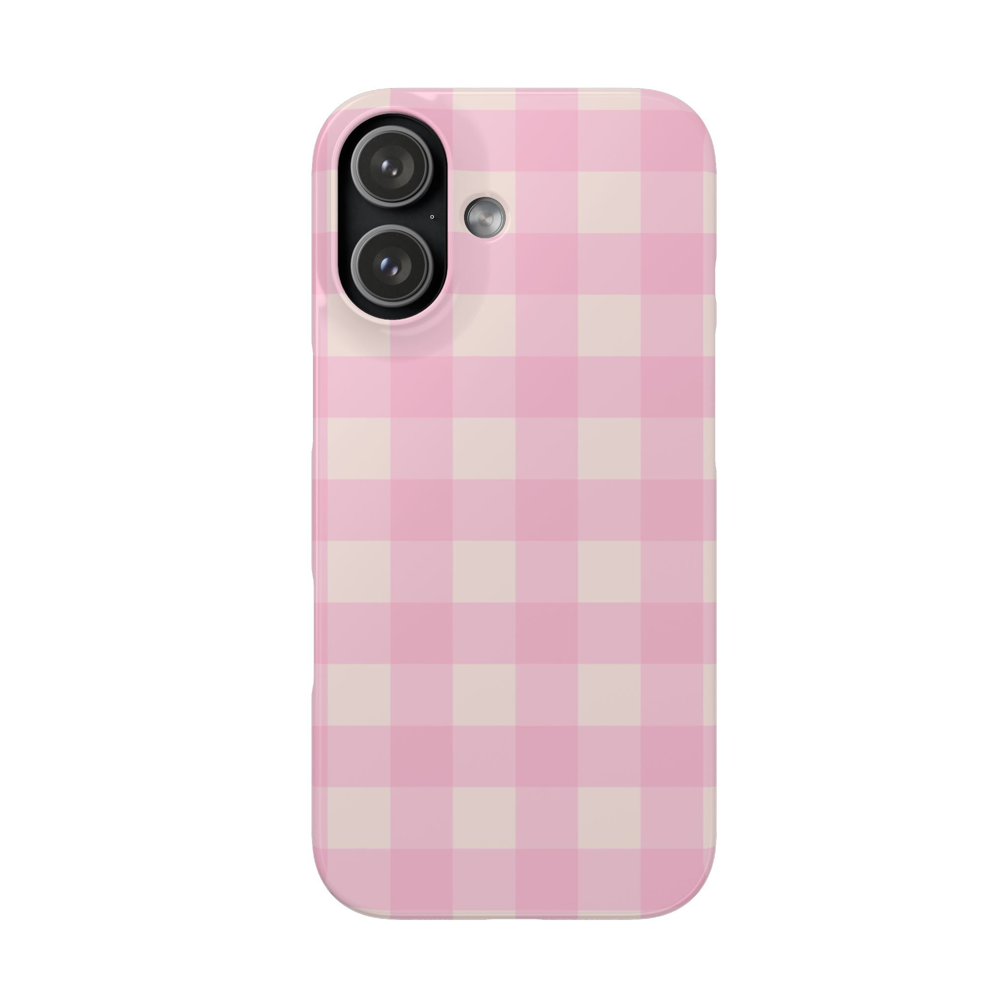 Pink Gingham Snap Phone Case - Cute Pastel Checkered iPhone Cover