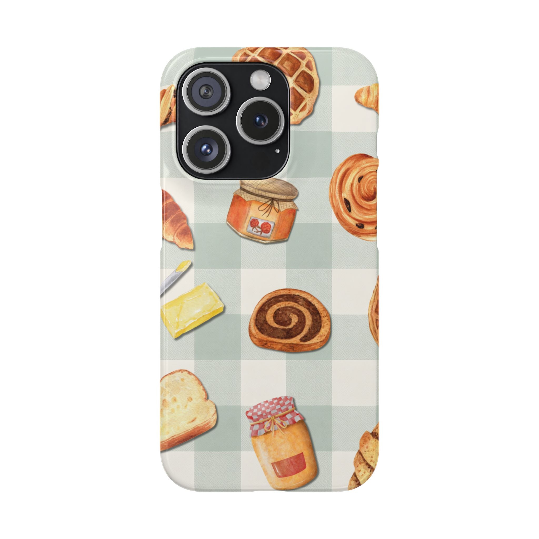 Bakery Breakfast Phone Case — Cute Pastry Pattern Snap Case