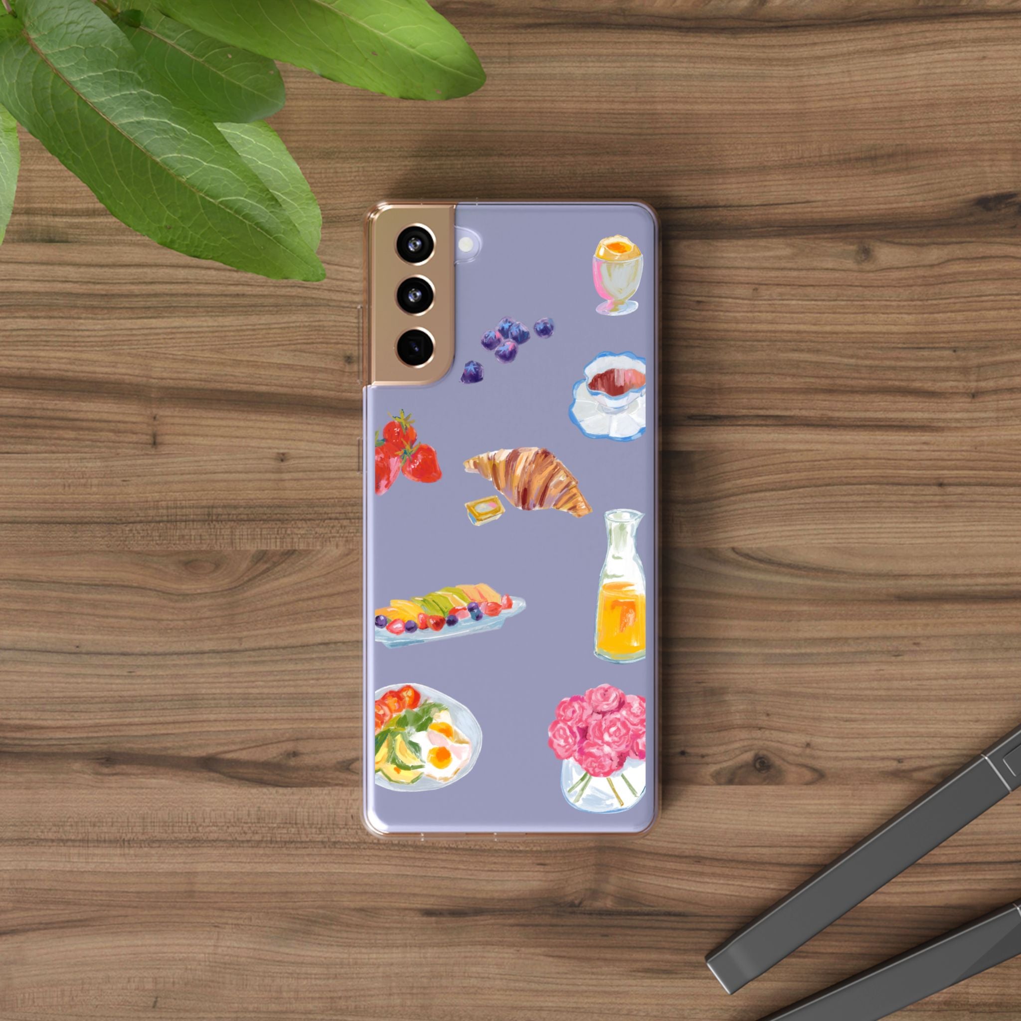 Clear Phone Case — Breakfast Pastries & Brunch Icons Clear Case