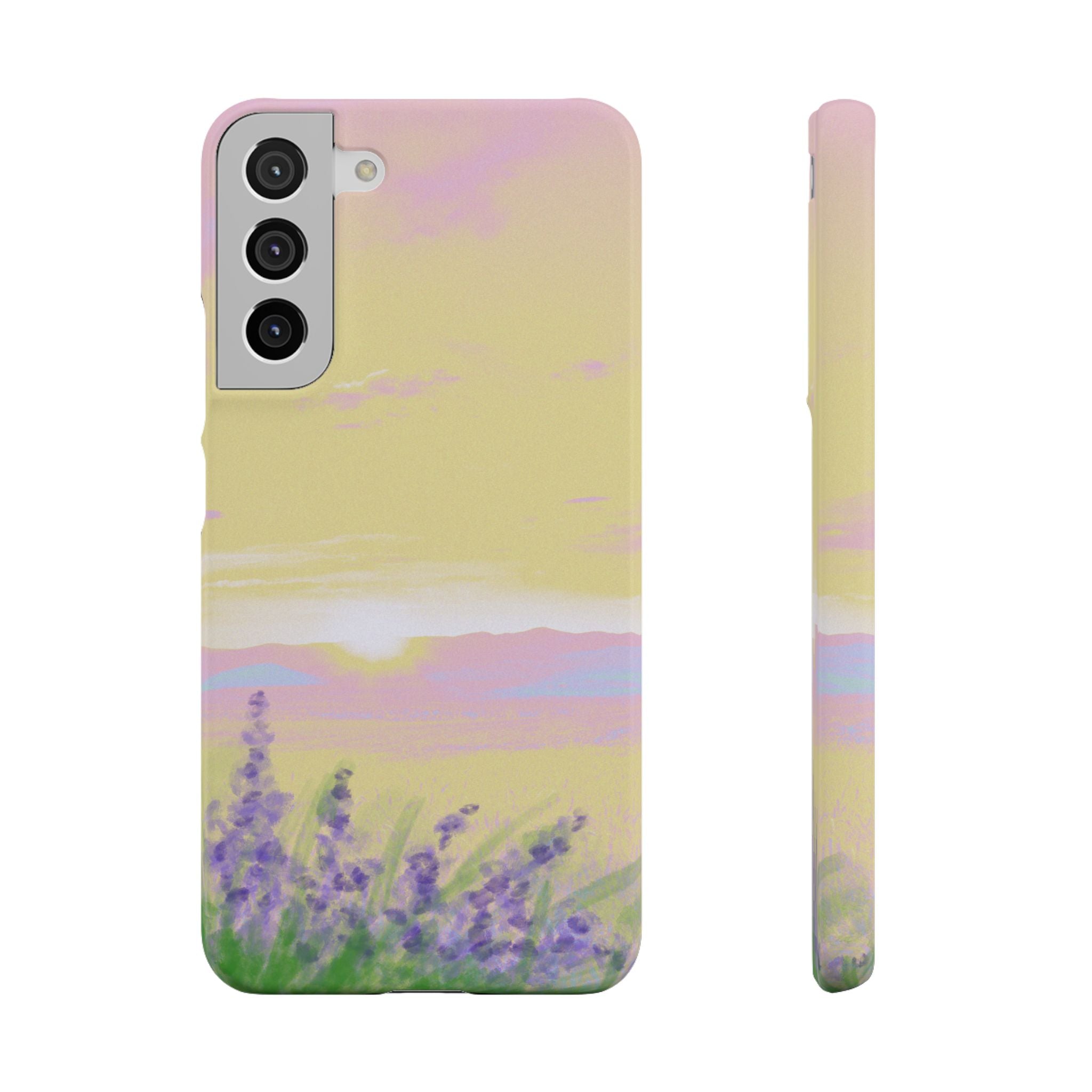 Pastel Lavender Field Phone Case — Sunset Sky Snap Case