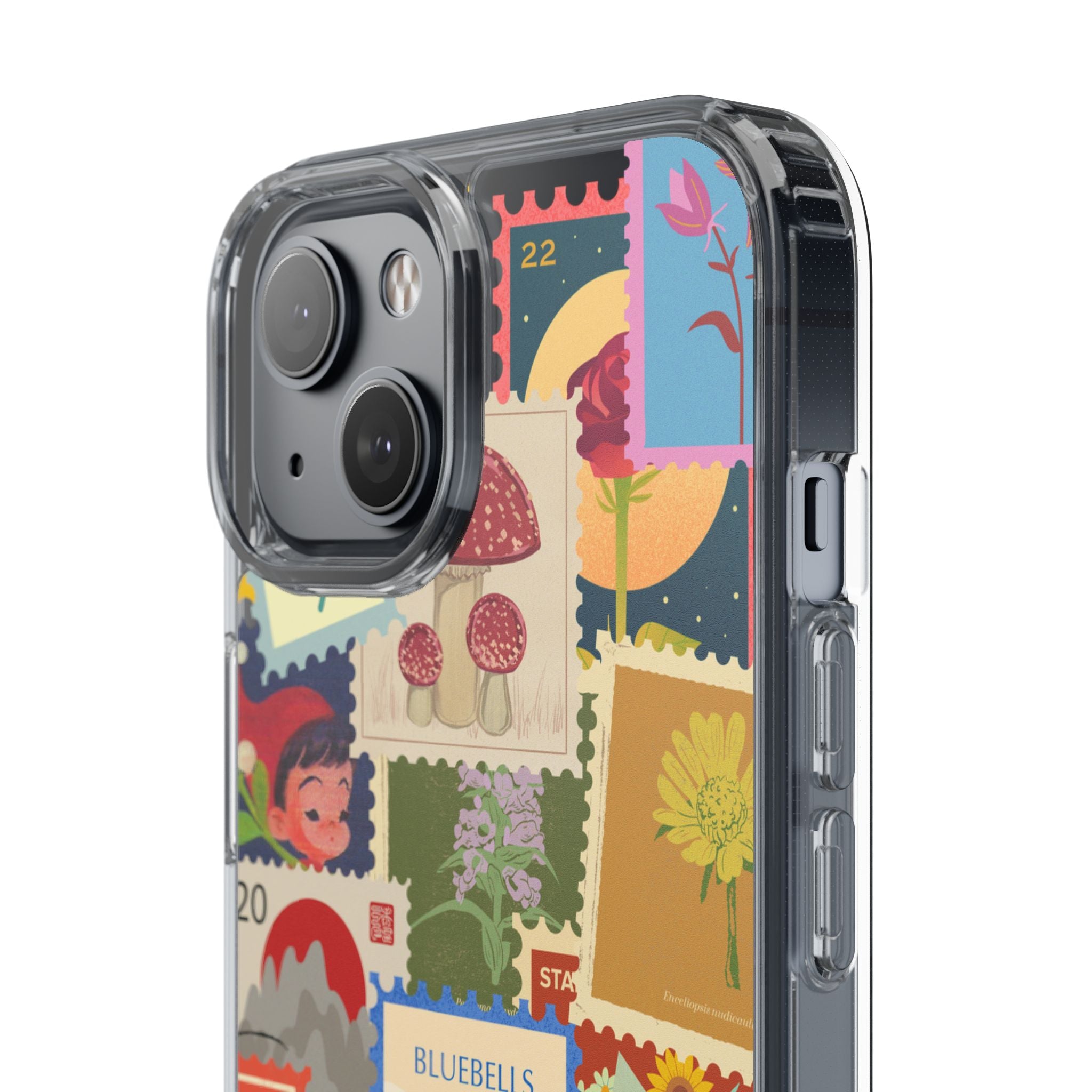 Clear Case — Vintage Floral Stamp Collage Phone Case