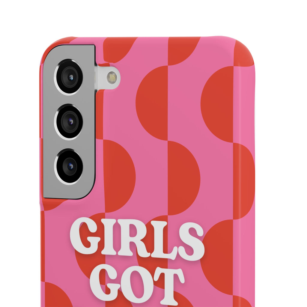 Girls Got Goals Phone Case - Retro Pink Red Motivational Snap Case
