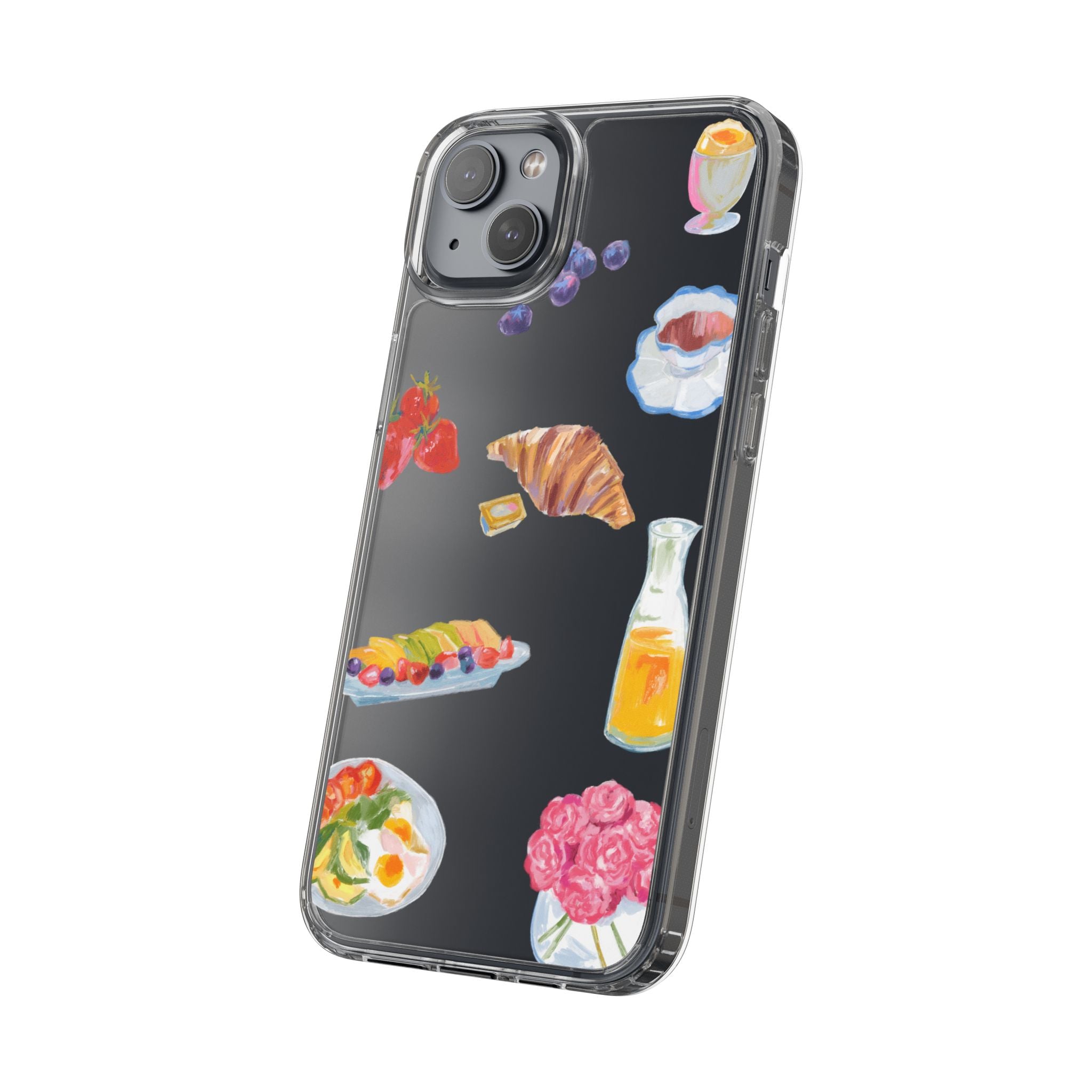 Clear Phone Case — Breakfast Pastries & Brunch Icons Clear Case
