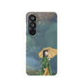 Artistic Rainfall Phone Case – Woman with Umbrella Design