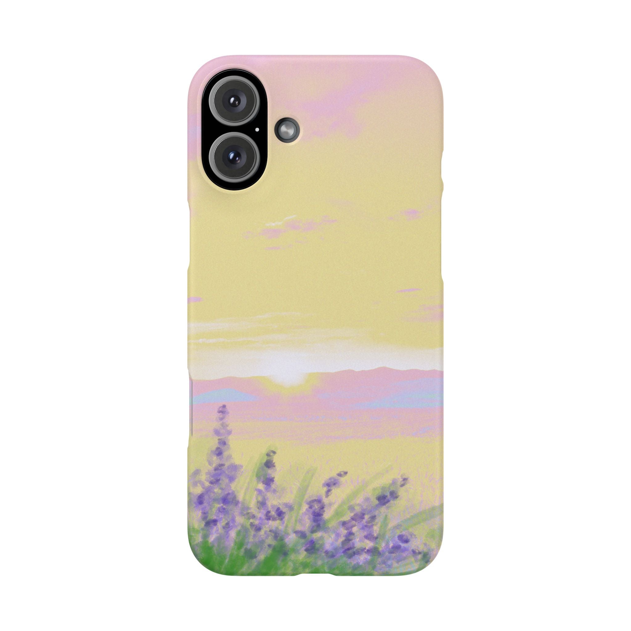 Pastel Lavender Field Phone Case — Sunset Sky Snap Case