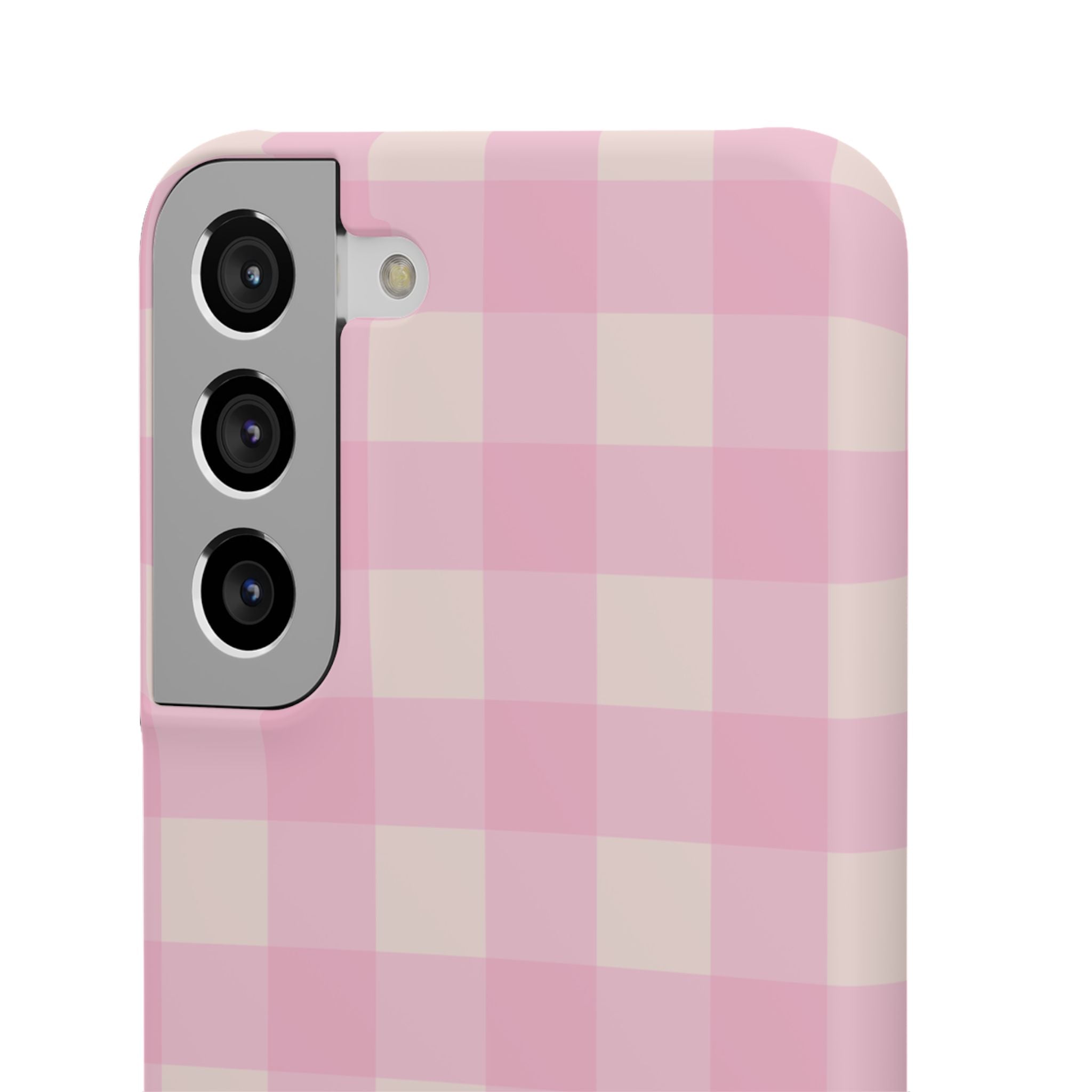 Pink Gingham Snap Phone Case - Cute Pastel Checkered iPhone Cover