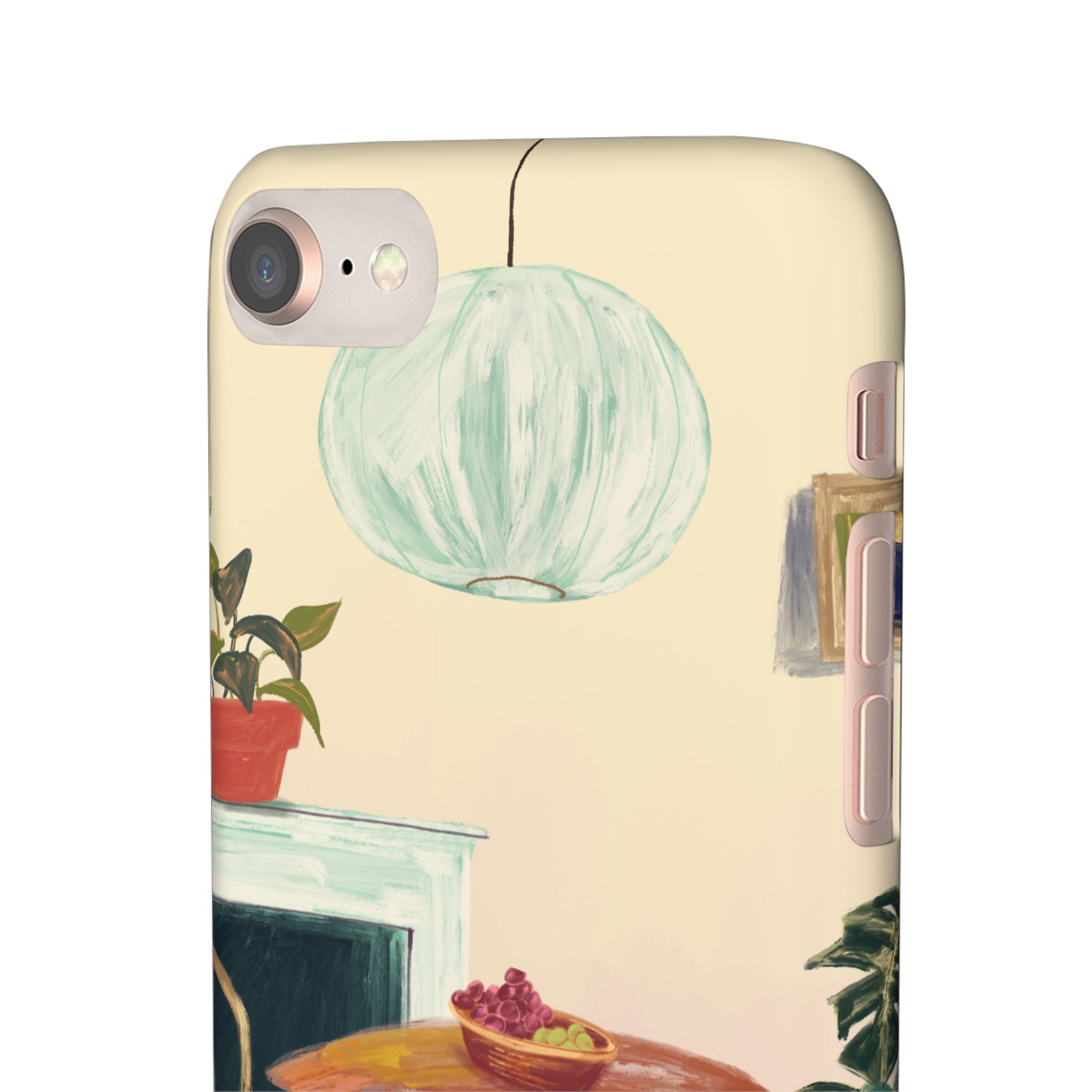 Vintage Bistro Phone Case — Cozy Cafe Interior Illustration Snap Case