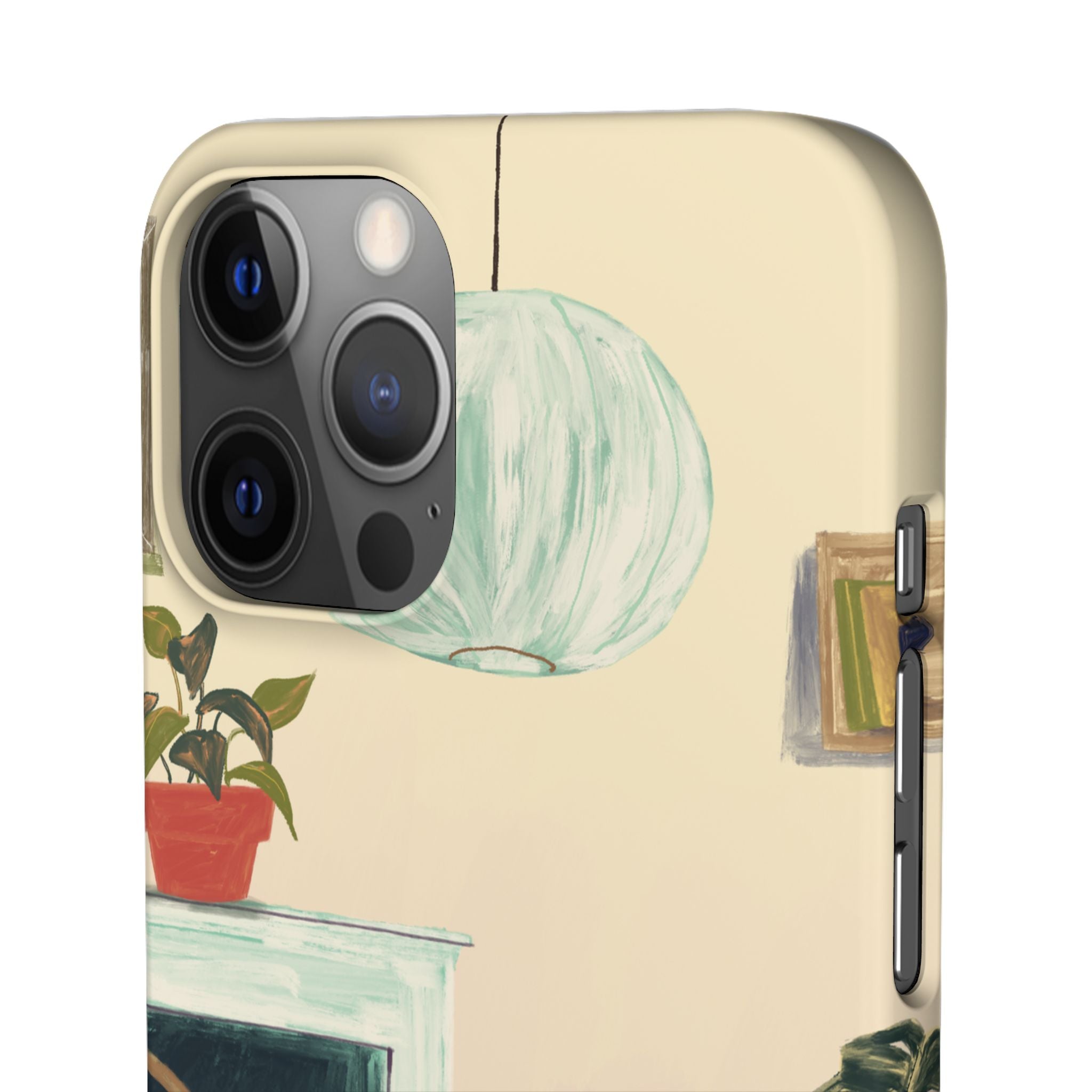 Vintage Bistro Phone Case — Cozy Cafe Interior Illustration Snap Case