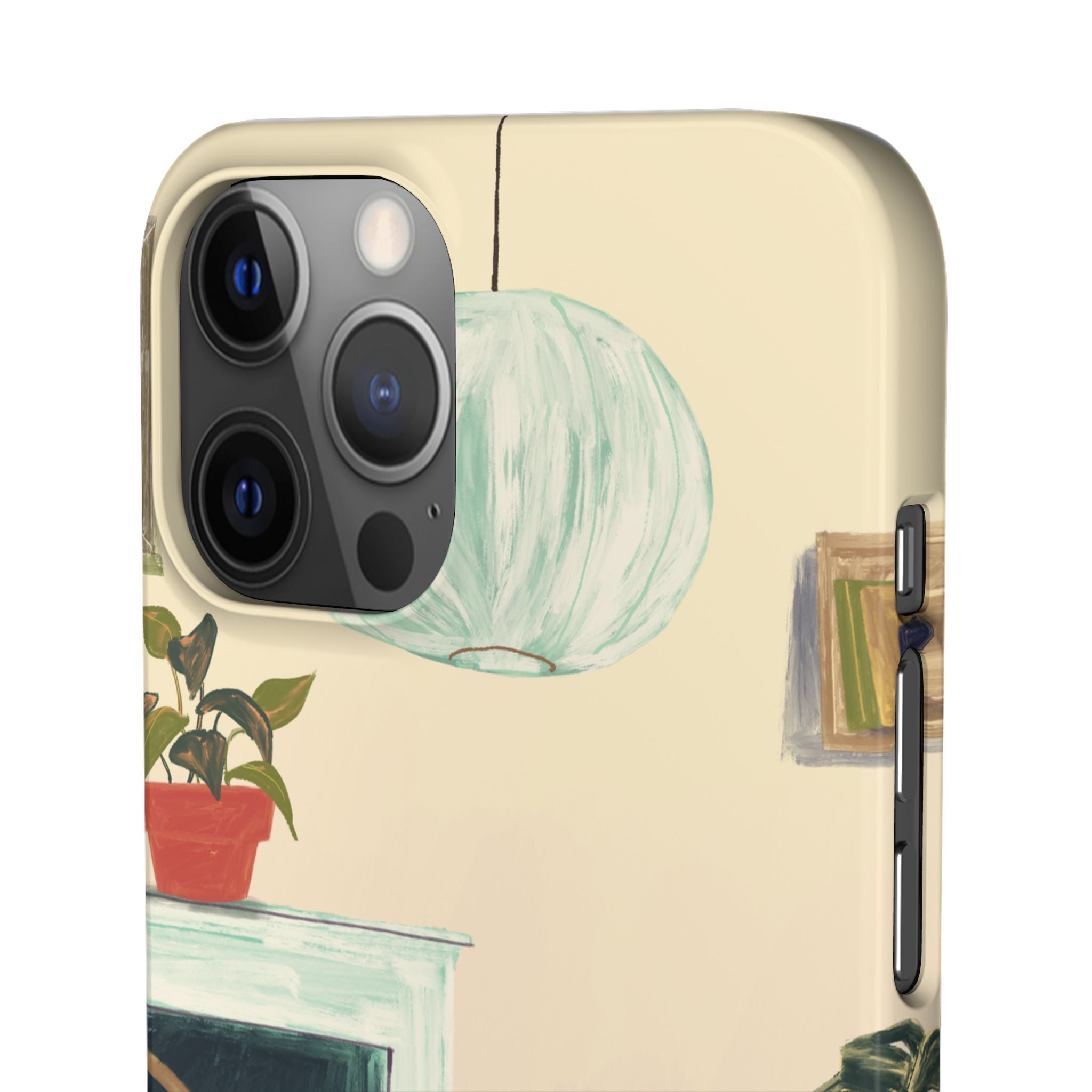 Vintage Bistro Phone Case — Cozy Cafe Interior Illustration Snap Case