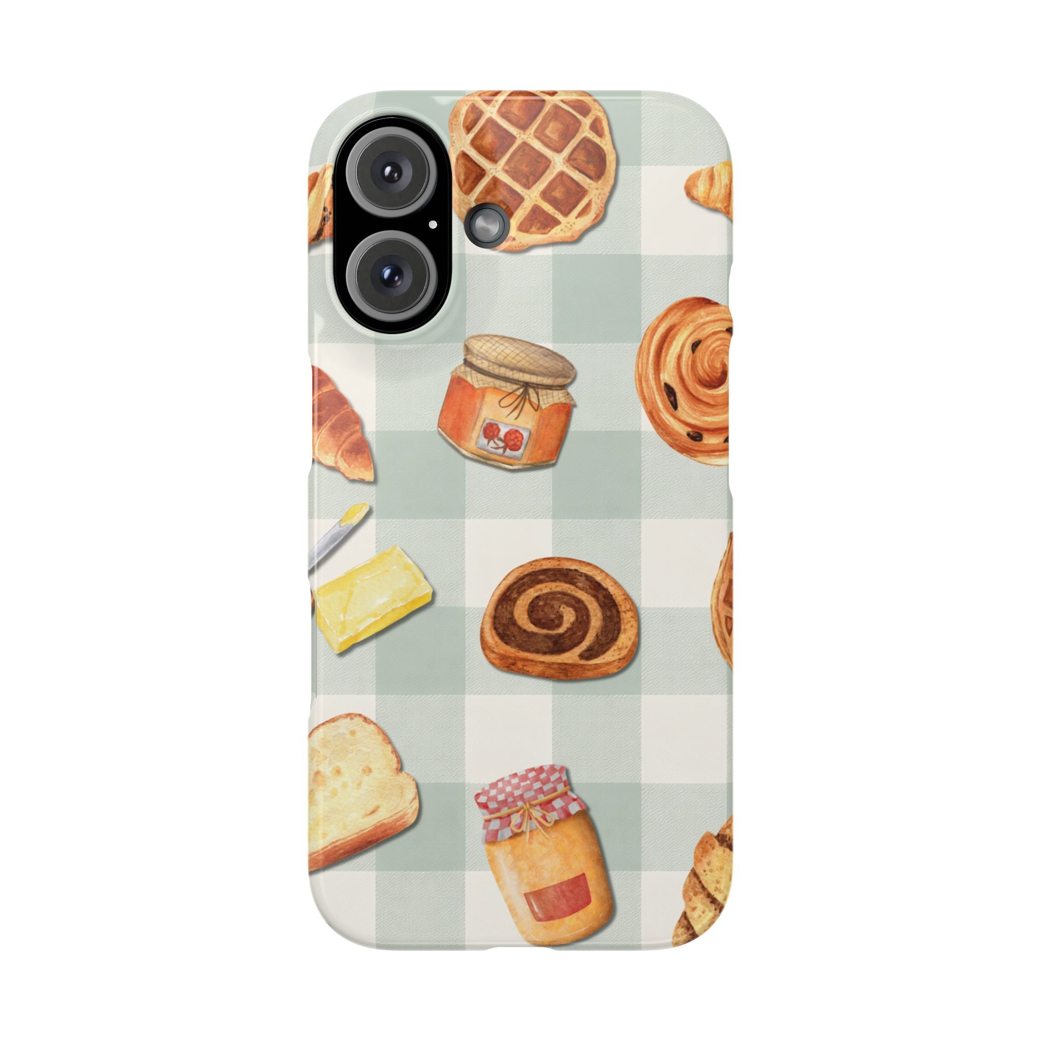 Bakery Breakfast Phone Case — Cute Pastry Pattern Snap Case