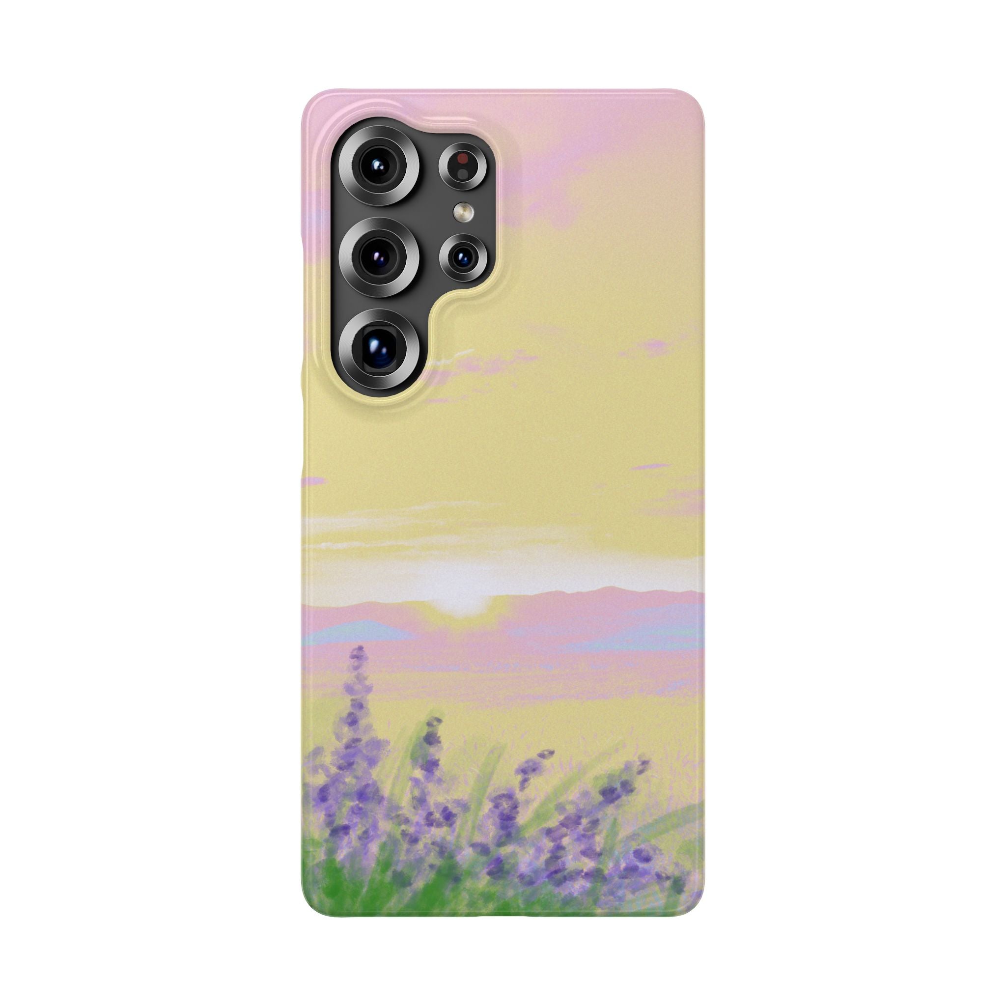 Pastel Lavender Field Phone Case — Sunset Sky Snap Case
