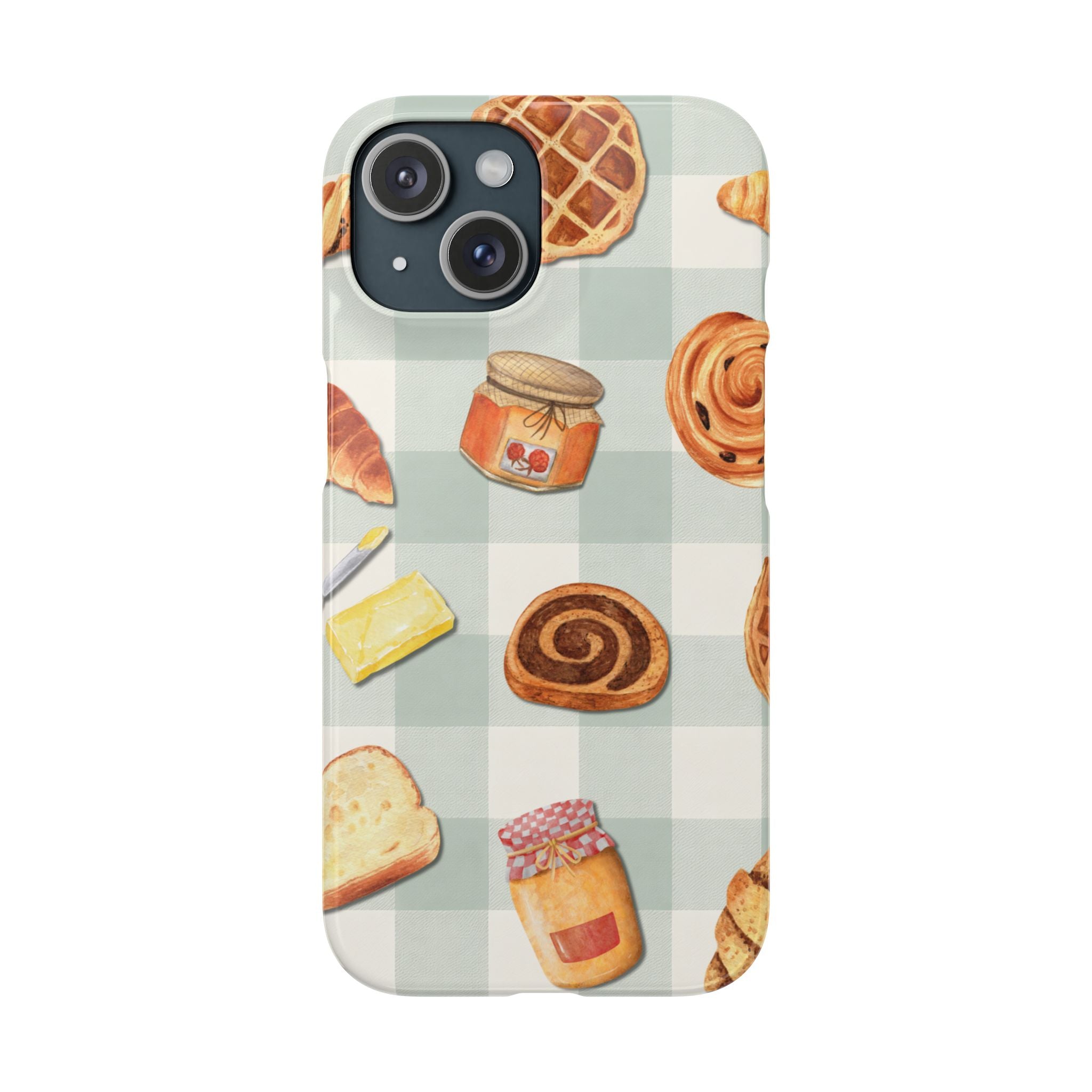 Bakery Breakfast Phone Case — Cute Pastry Pattern Snap Case