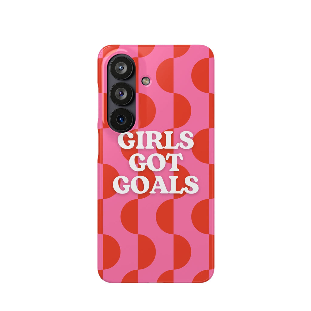Girls Got Goals Phone Case - Retro Pink Red Motivational Snap Case