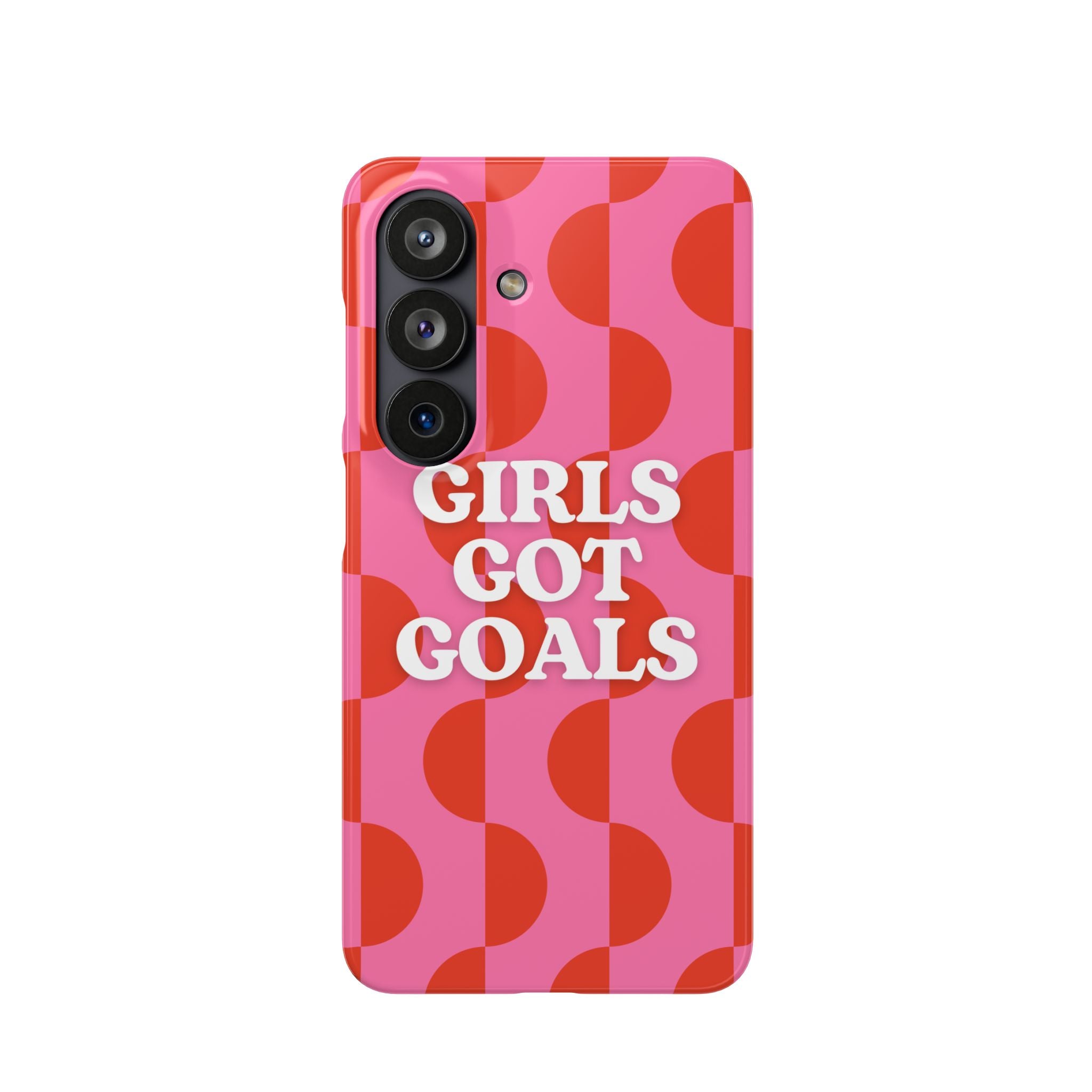 Girls Got Goals Phone Case - Retro Pink Red Motivational Snap Case