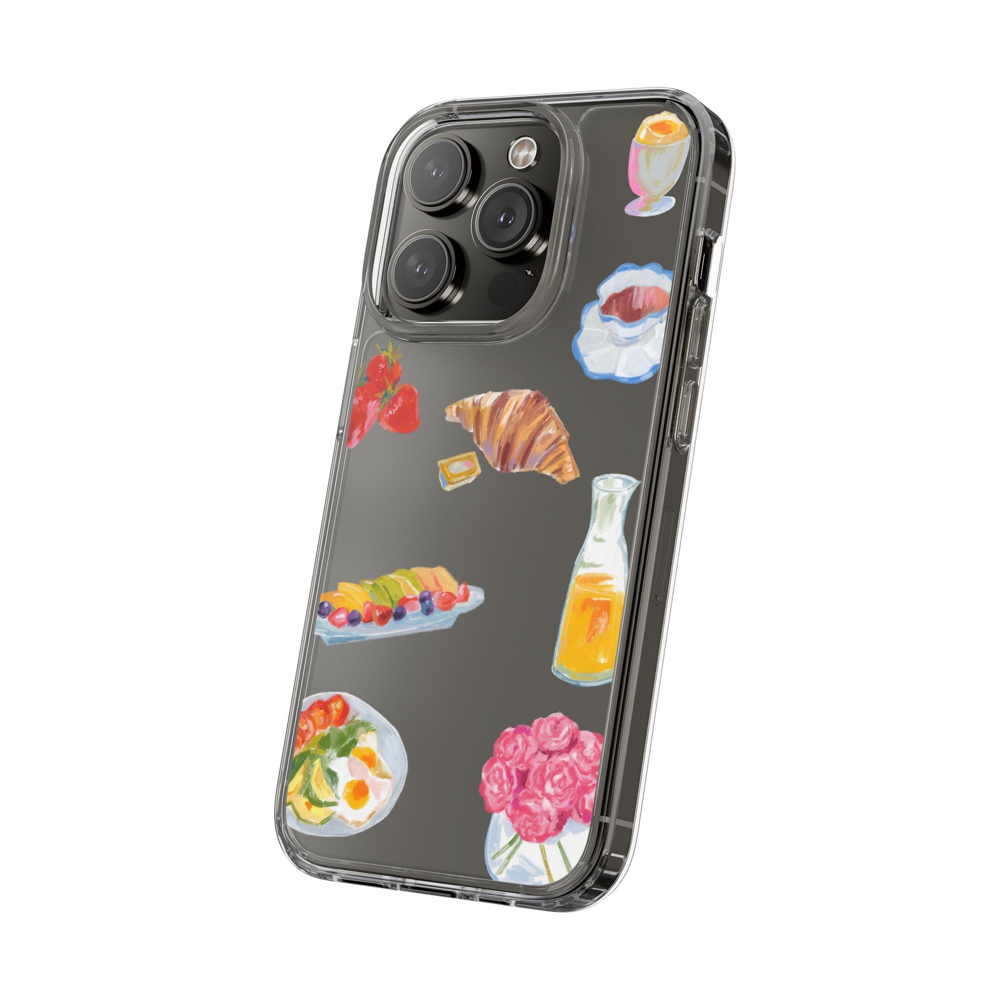 Clear Phone Case — Breakfast Pastries & Brunch Icons Clear Case