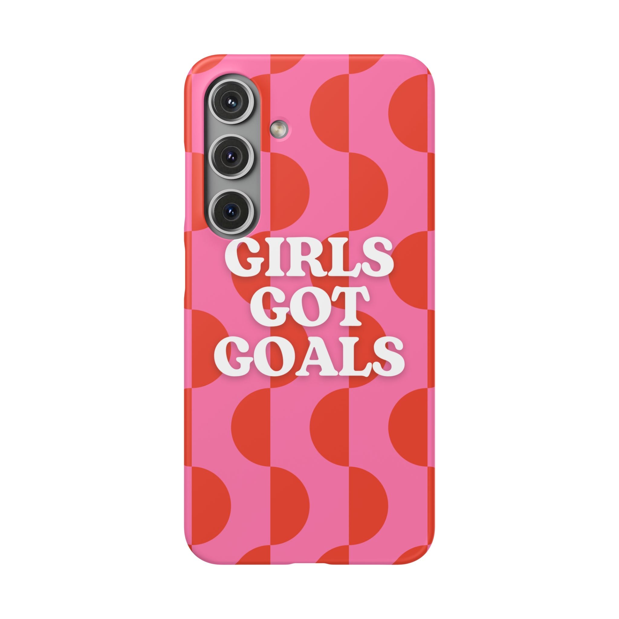 Girls Got Goals Phone Case - Retro Pink Red Motivational Snap Case