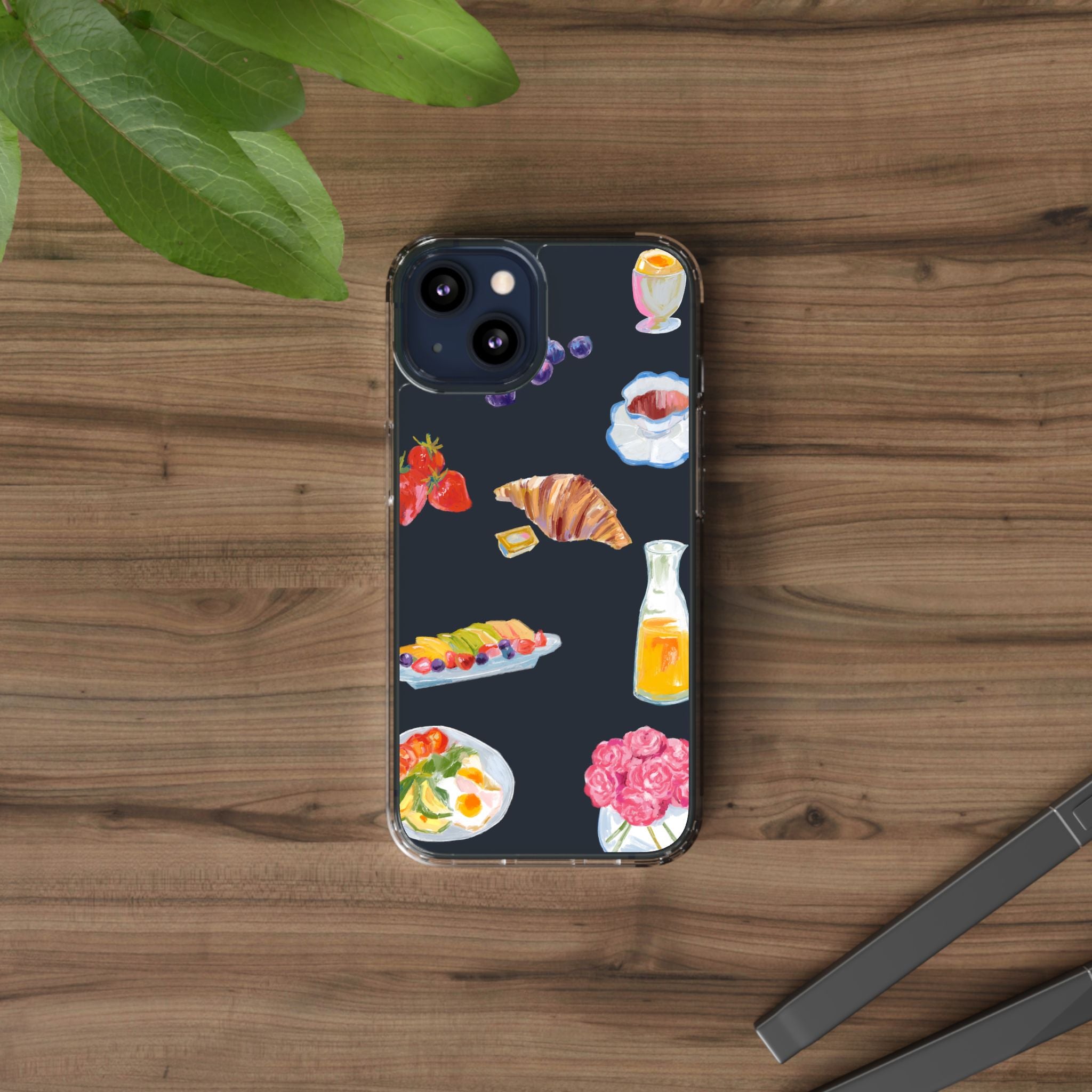 Clear Phone Case — Breakfast Pastries & Brunch Icons Clear Case